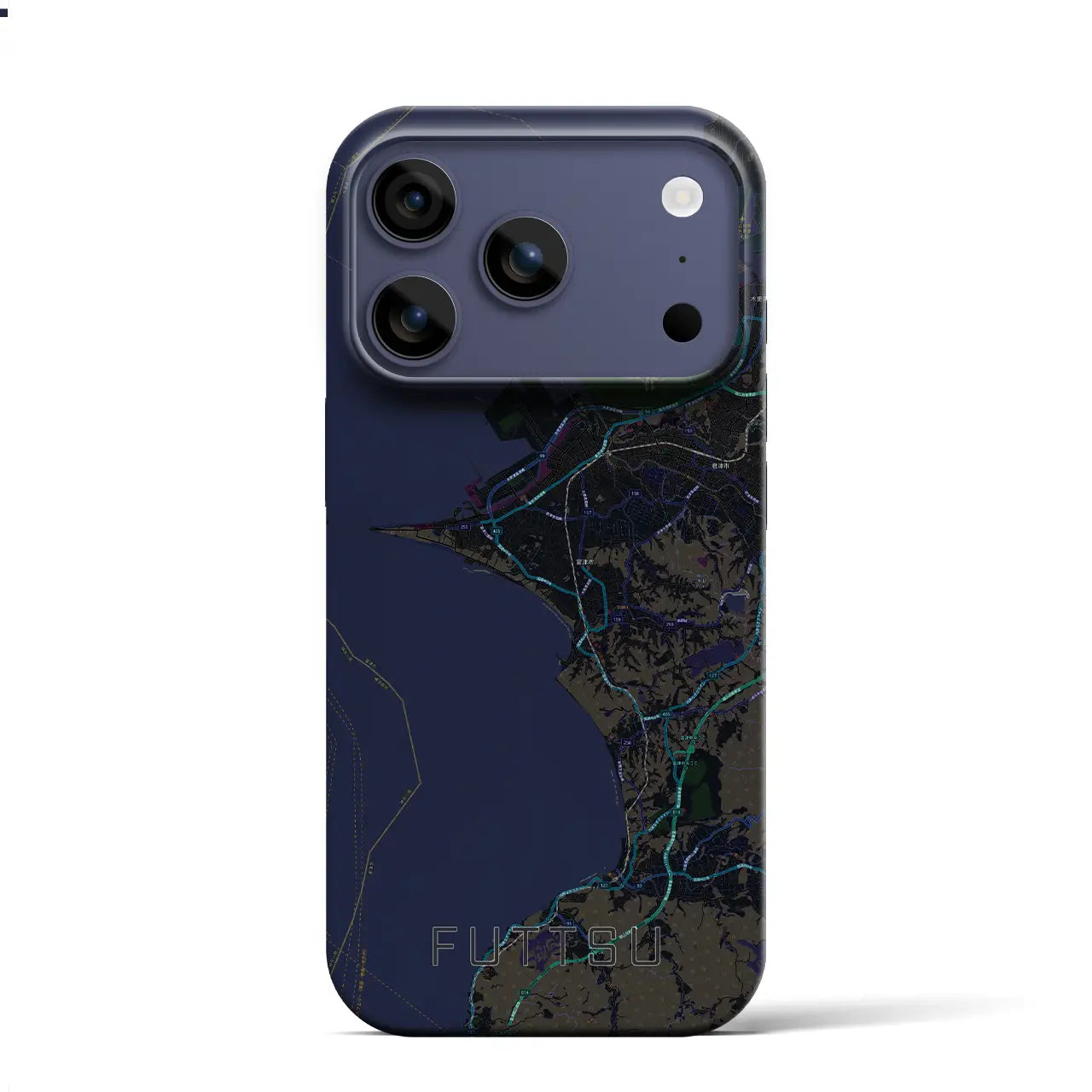 【富津(千葉県)】地図柄iPhoneケース(バックカバータイプ)