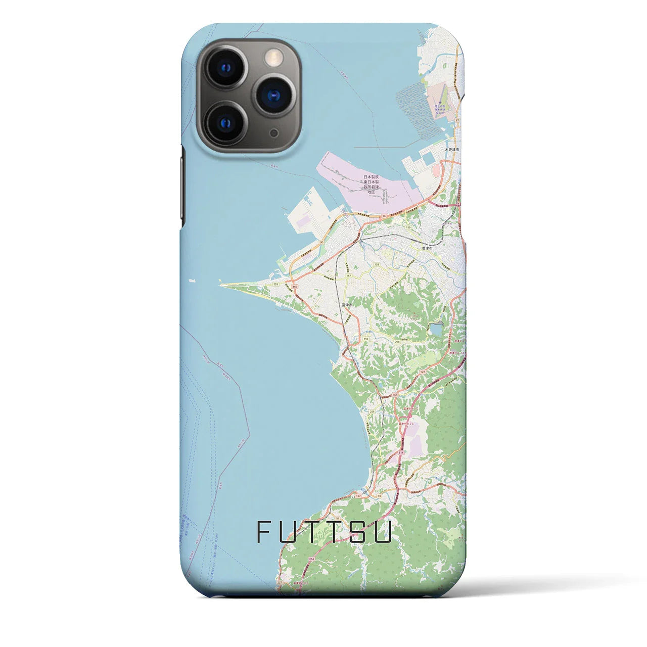 【富津(千葉県)】地図柄iPhoneケース(バックカバータイプ)