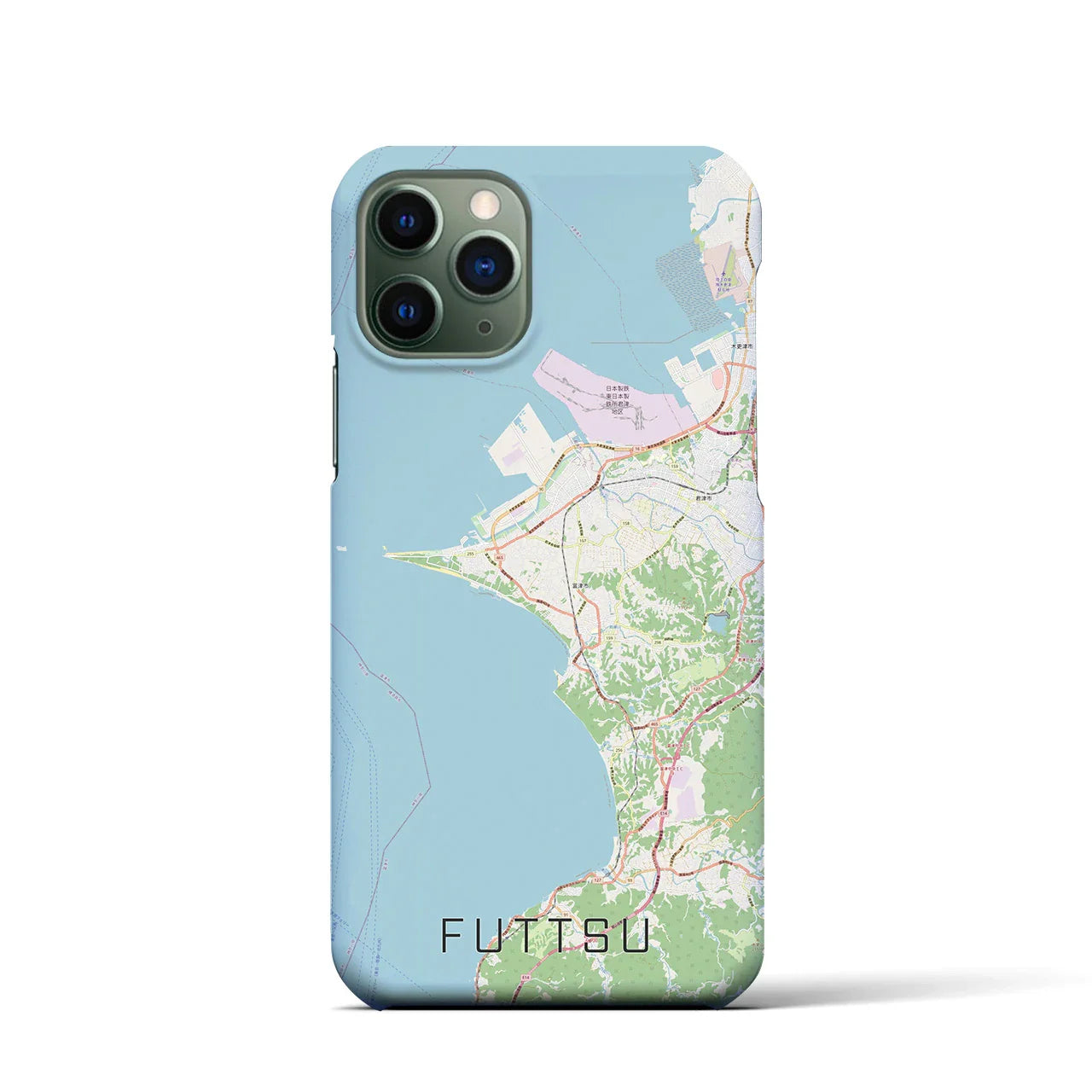【富津(千葉県)】地図柄iPhoneケース(バックカバータイプ)