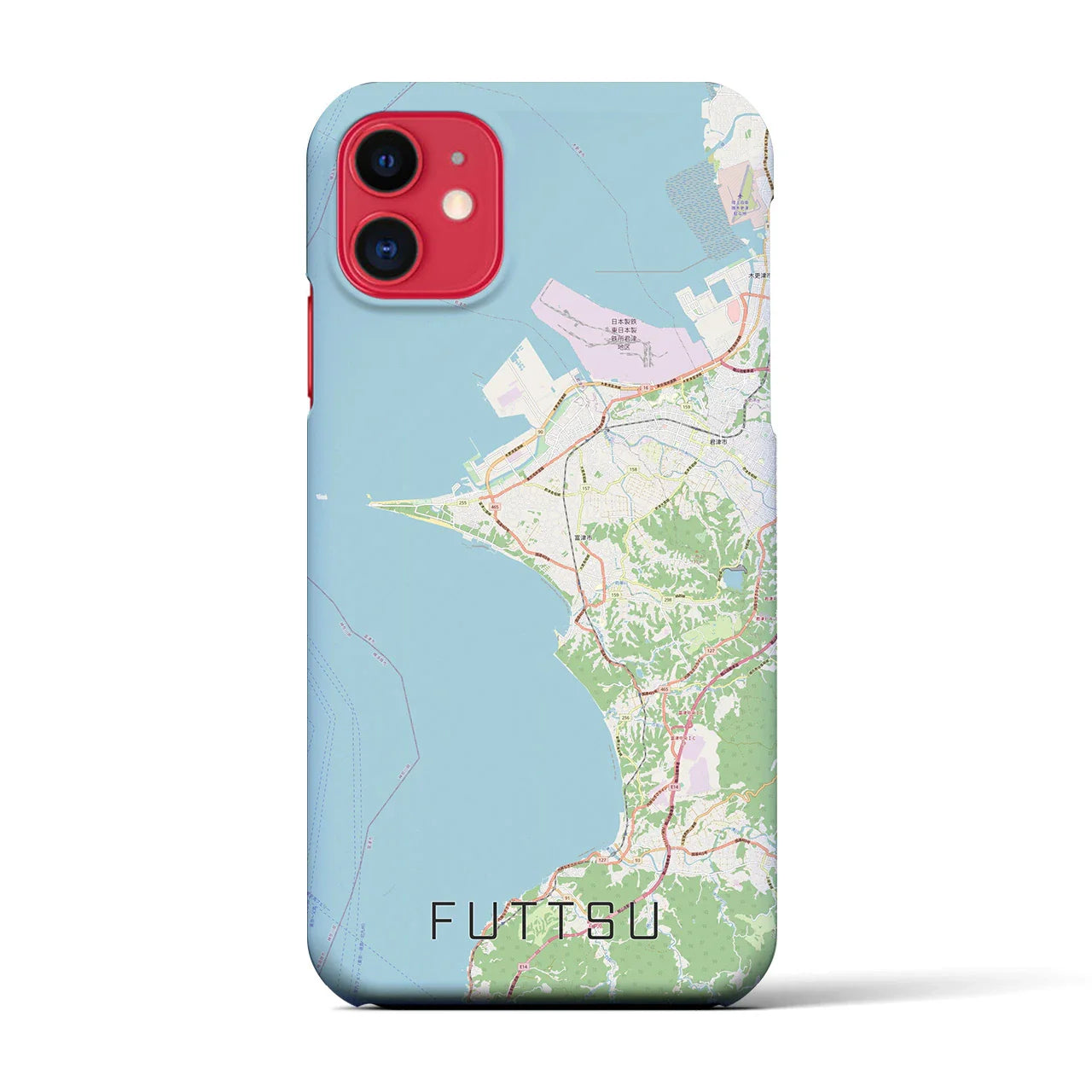 【富津(千葉県)】地図柄iPhoneケース(バックカバータイプ)