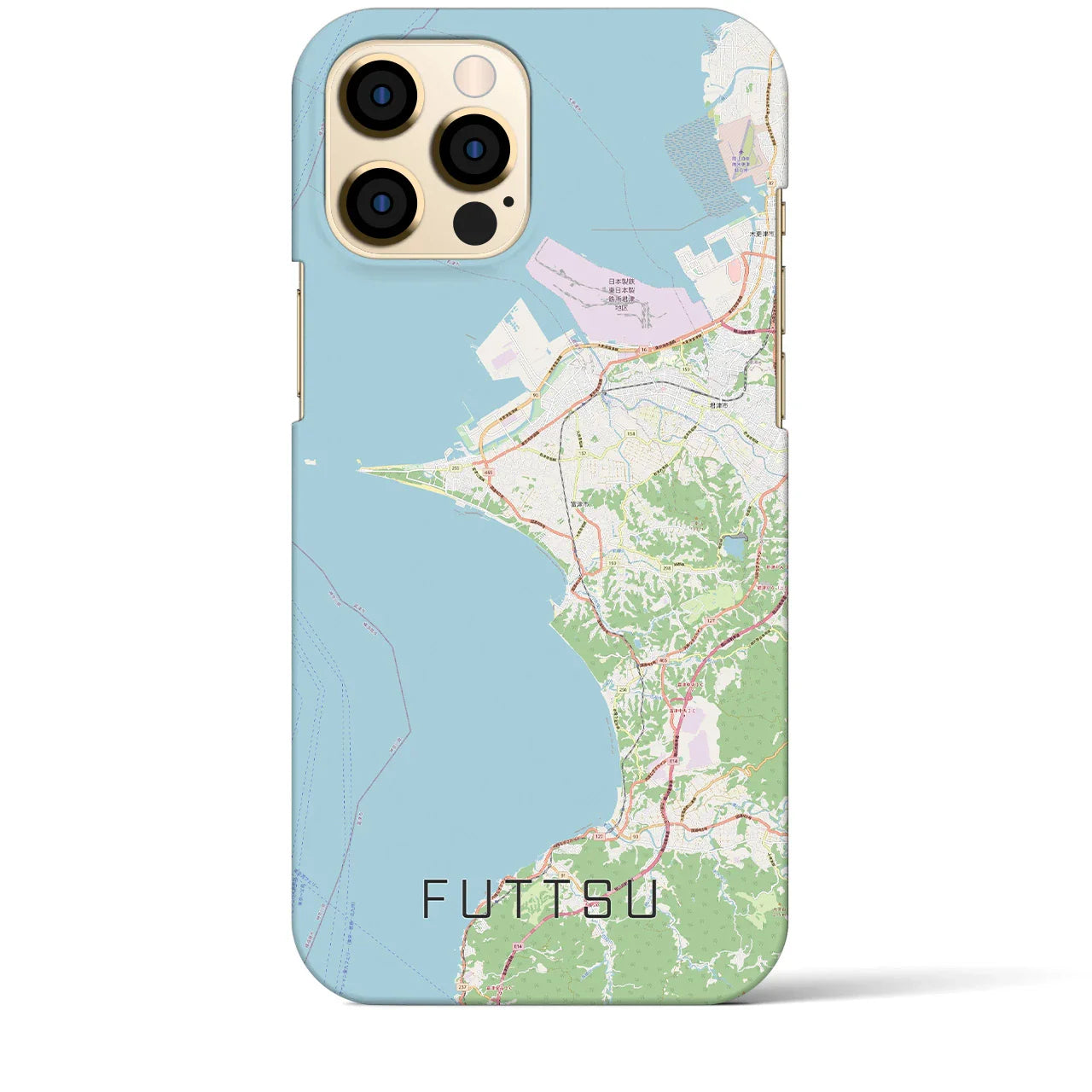 【富津(千葉県)】地図柄iPhoneケース(バックカバータイプ)