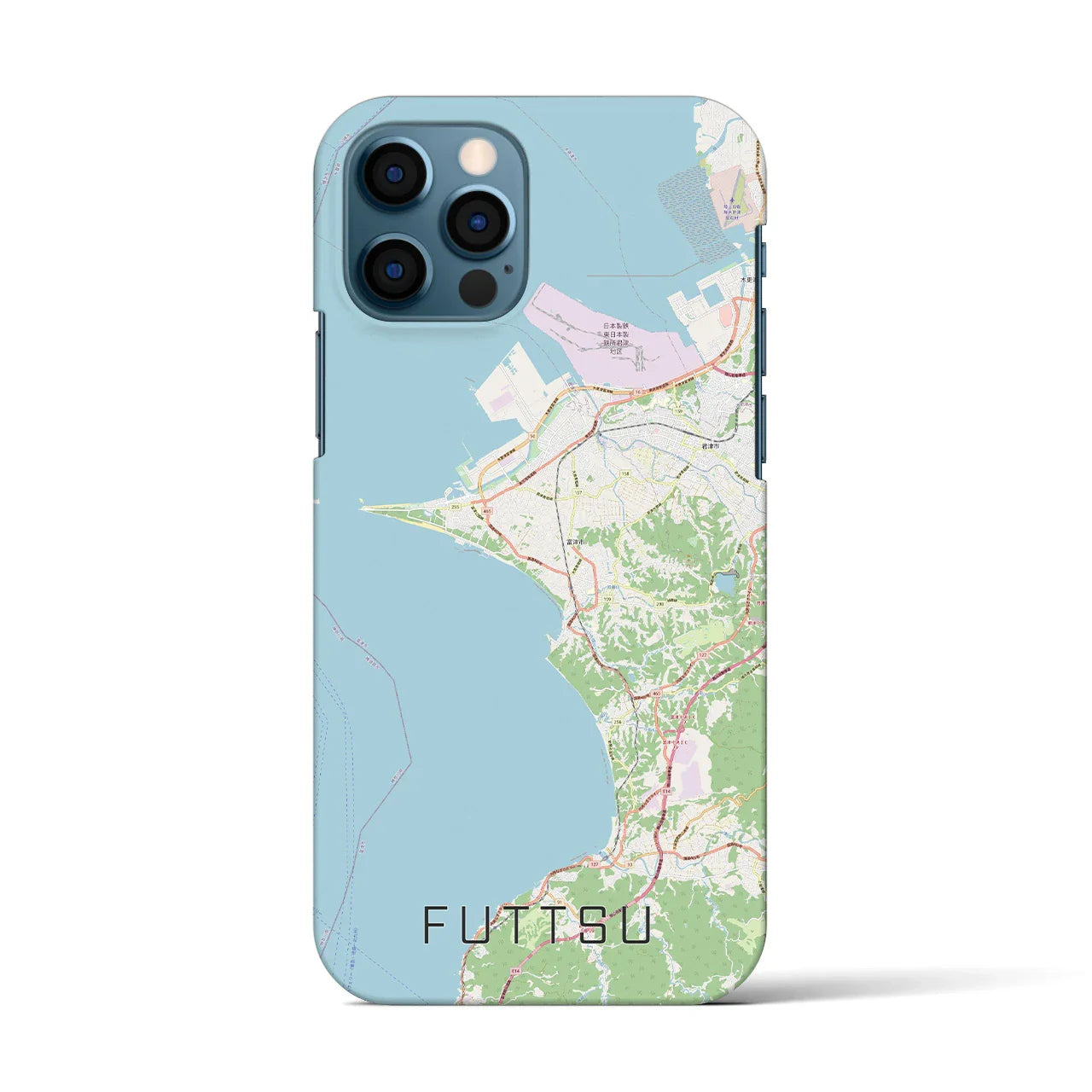 【富津(千葉県)】地図柄iPhoneケース(バックカバータイプ)