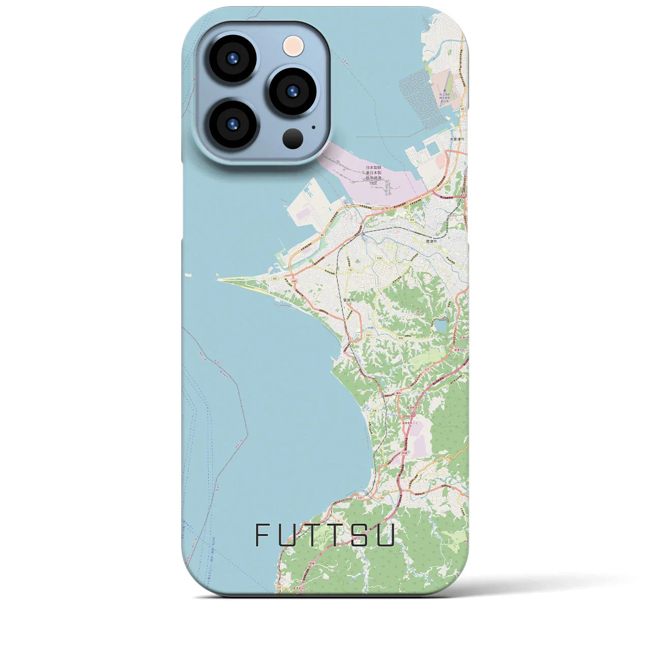 【富津(千葉県)】地図柄iPhoneケース(バックカバータイプ)