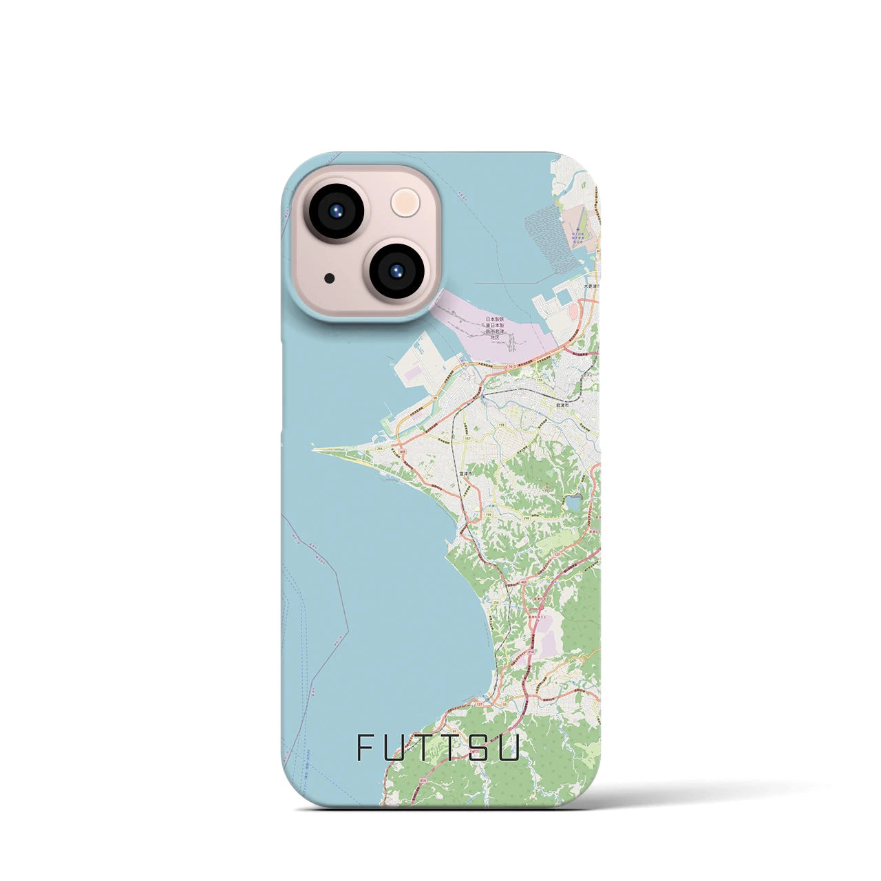 【富津(千葉県)】地図柄iPhoneケース(バックカバータイプ)