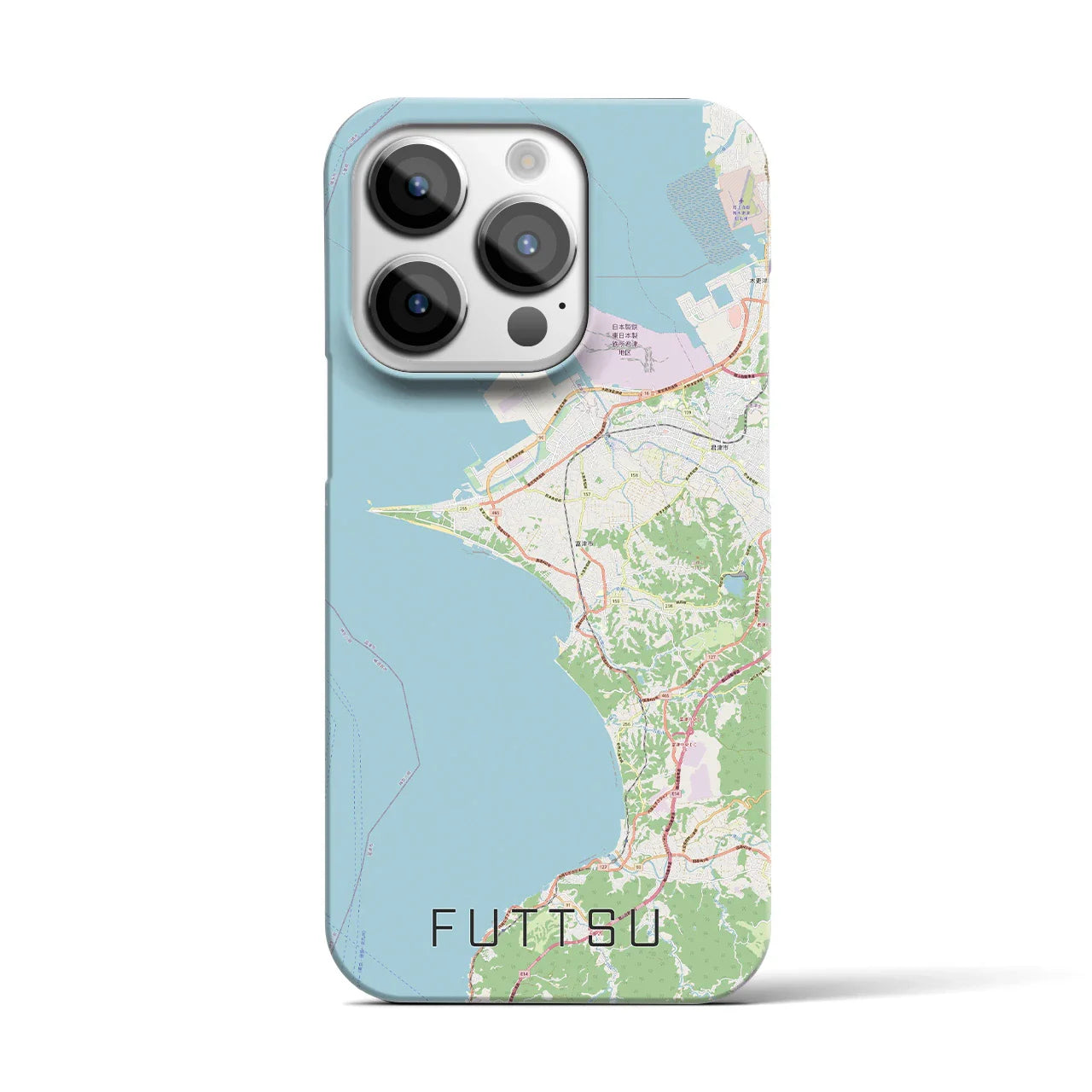 【富津(千葉県)】地図柄iPhoneケース(バックカバータイプ)