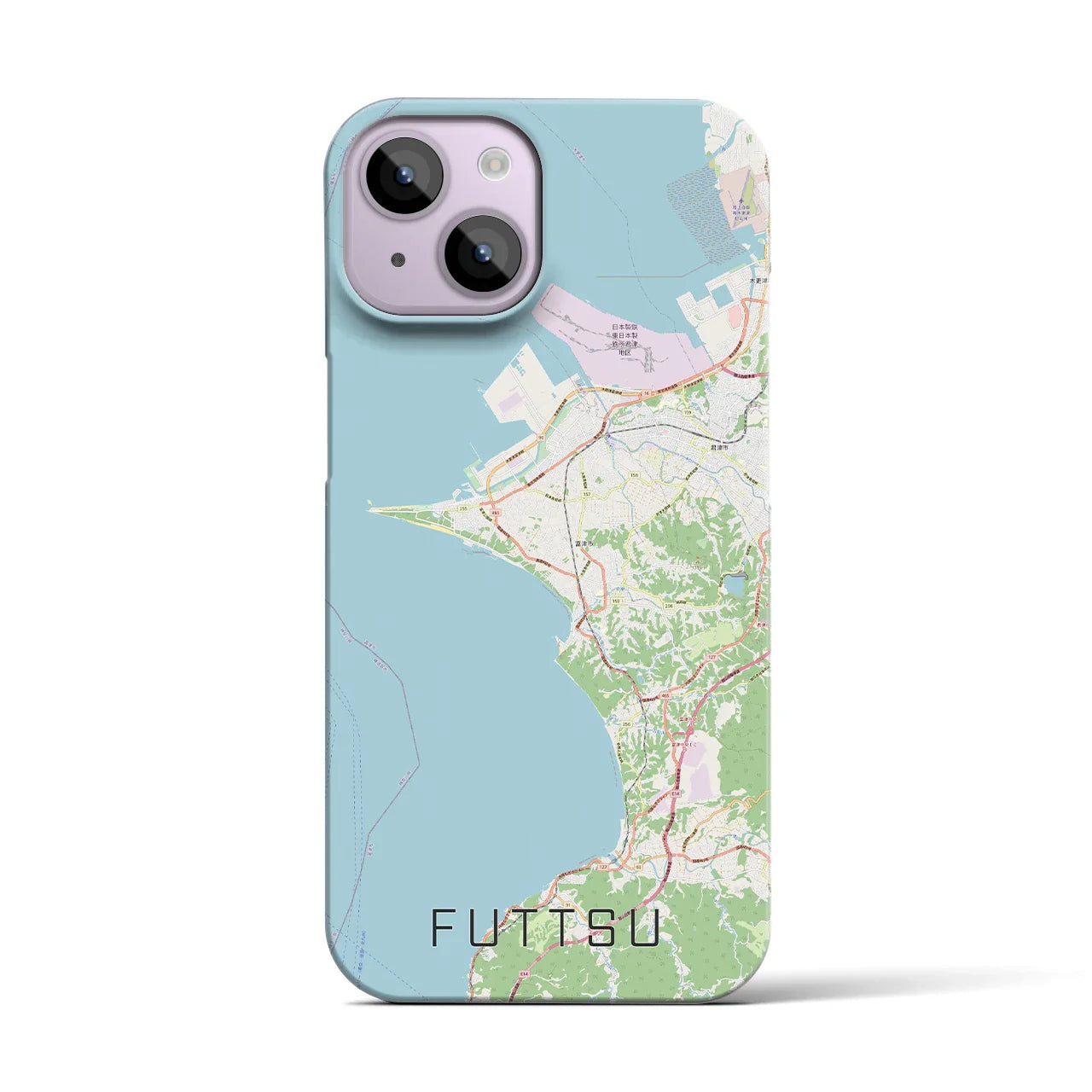 【富津(千葉県)】地図柄iPhoneケース(バックカバータイプ)