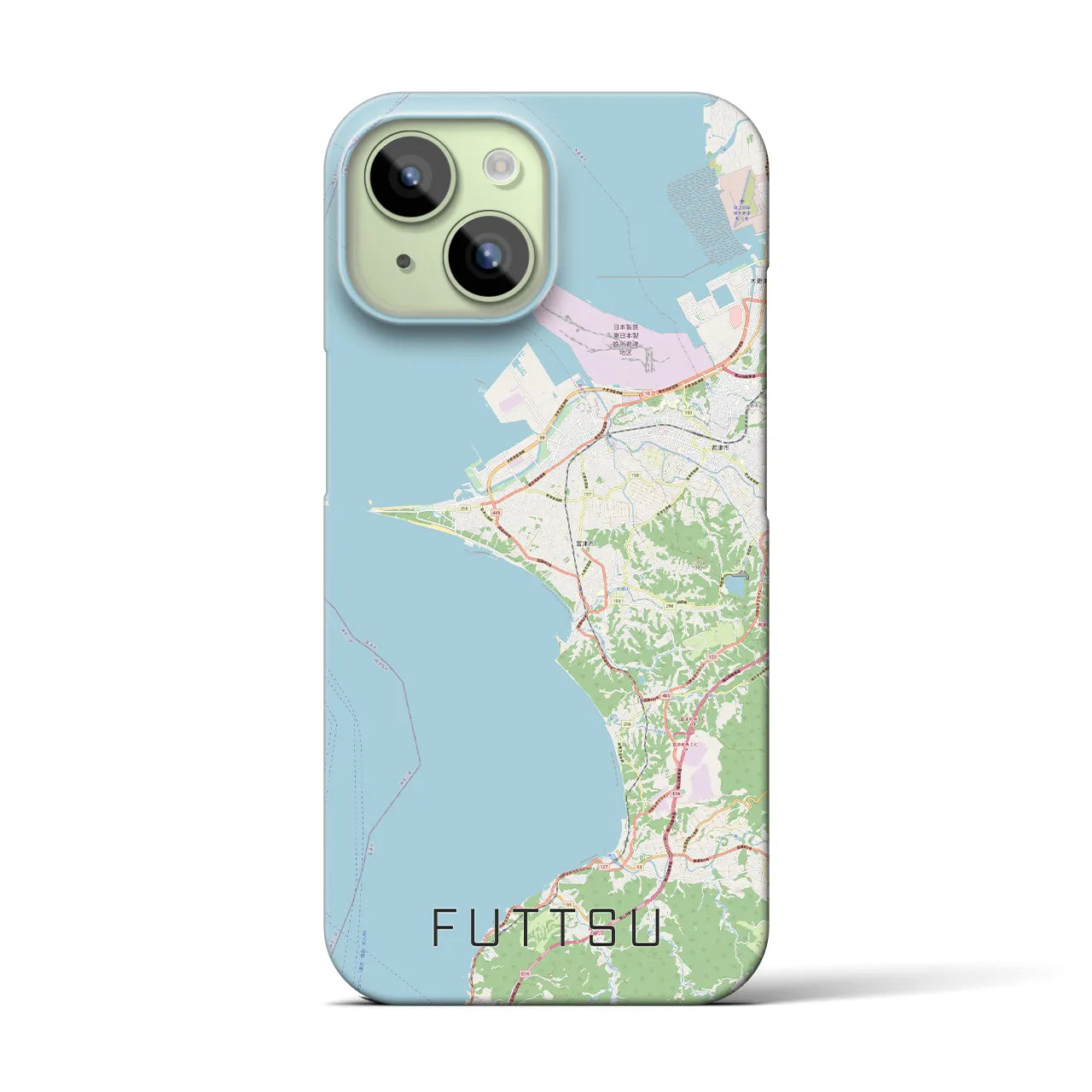 【富津(千葉県)】地図柄iPhoneケース(バックカバータイプ)