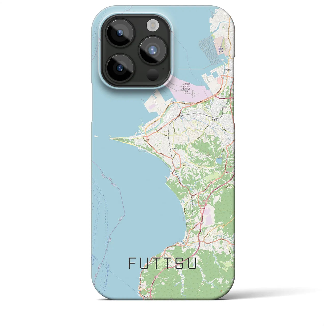 【富津(千葉県)】地図柄iPhoneケース(バックカバータイプ)