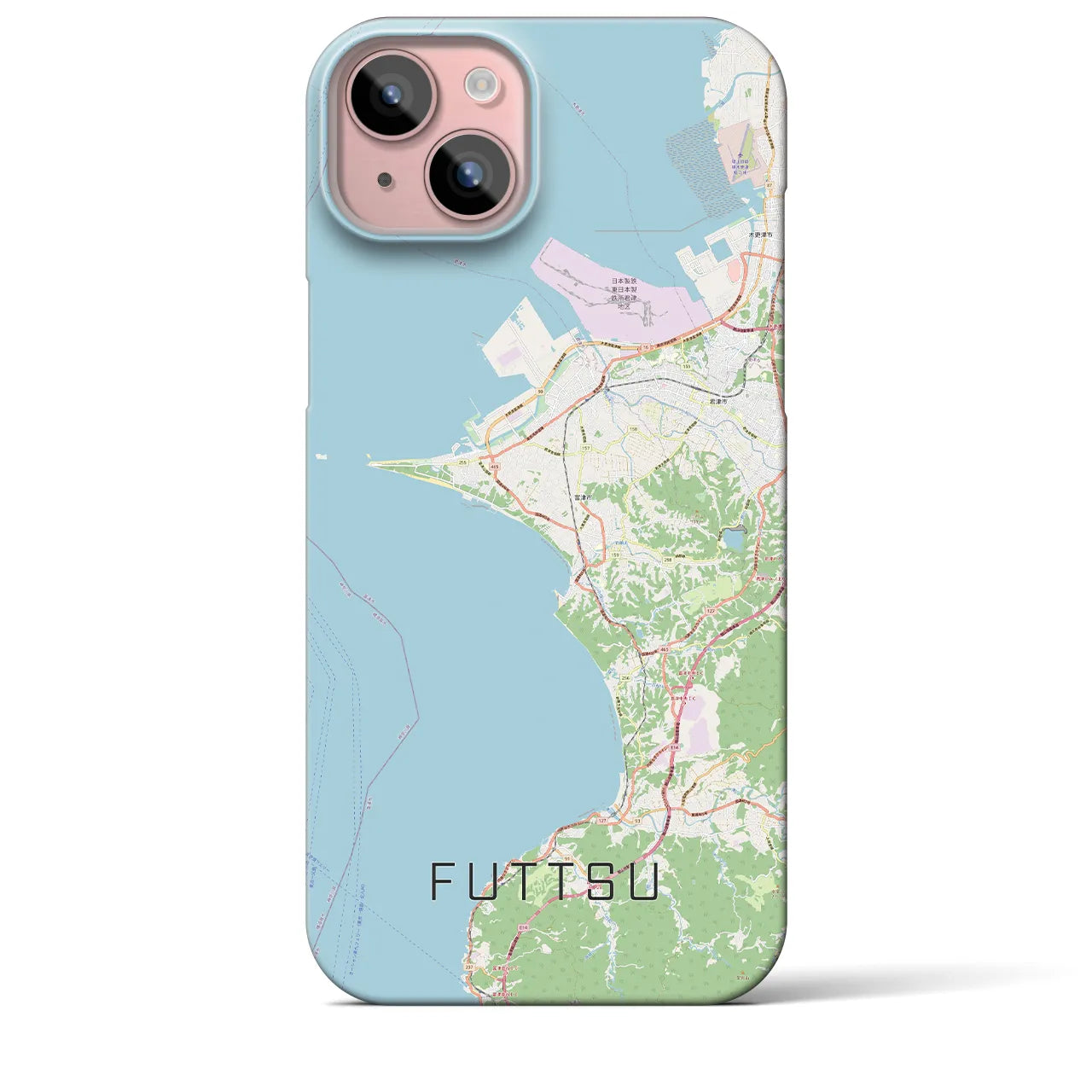 【富津(千葉県)】地図柄iPhoneケース(バックカバータイプ)