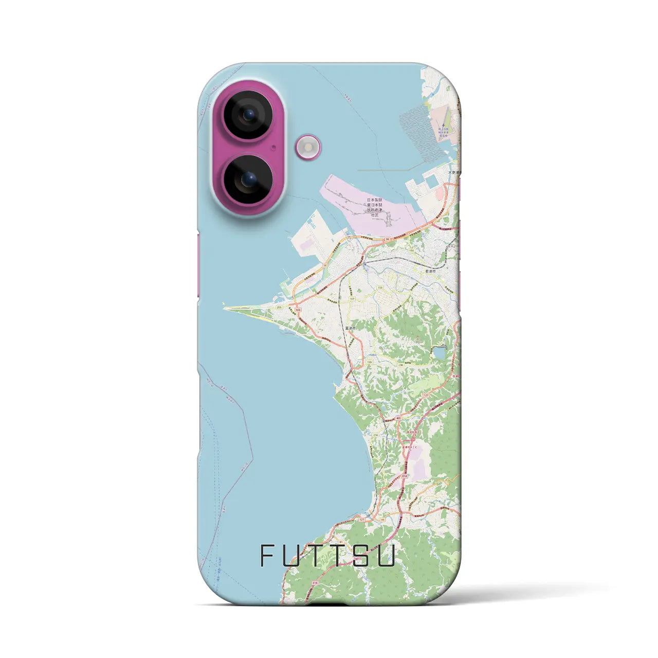 【富津(千葉県)】地図柄iPhoneケース(バックカバータイプ)