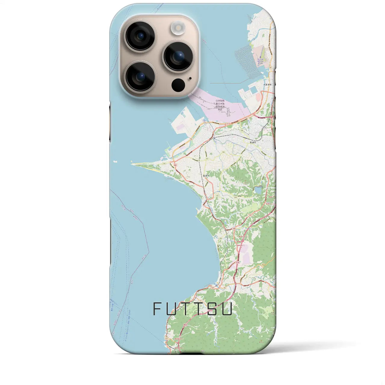 【富津(千葉県)】地図柄iPhoneケース(バックカバータイプ)