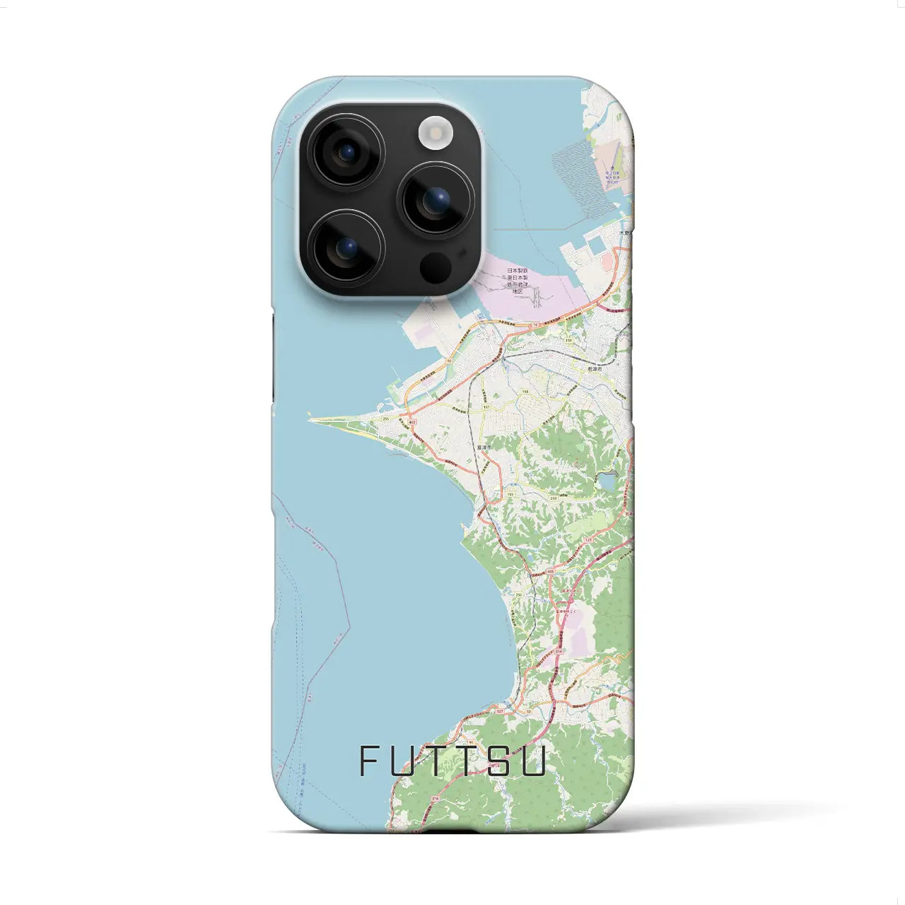 【富津(千葉県)】地図柄iPhoneケース(バックカバータイプ)