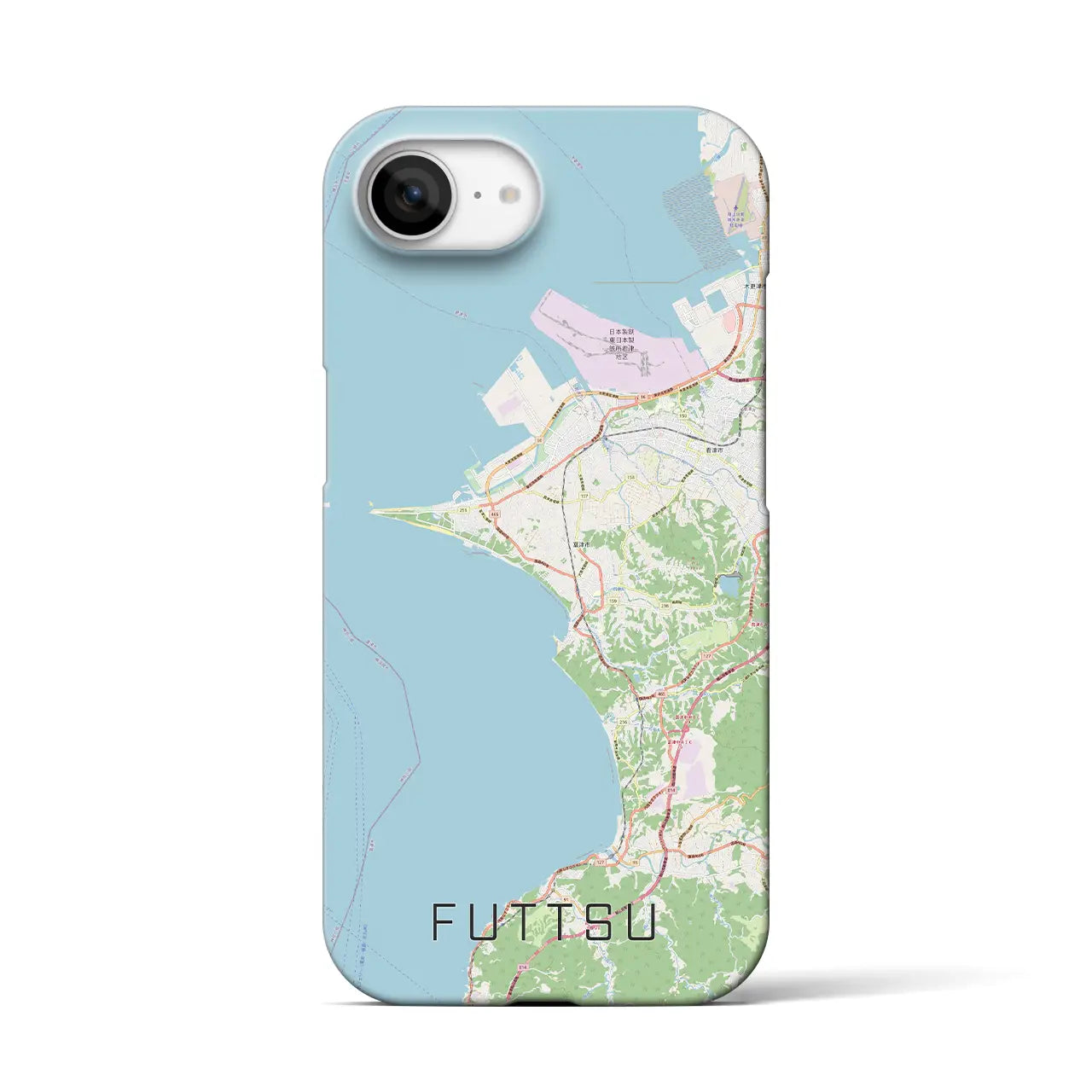 【富津(千葉県)】地図柄iPhoneケース(バックカバータイプ)