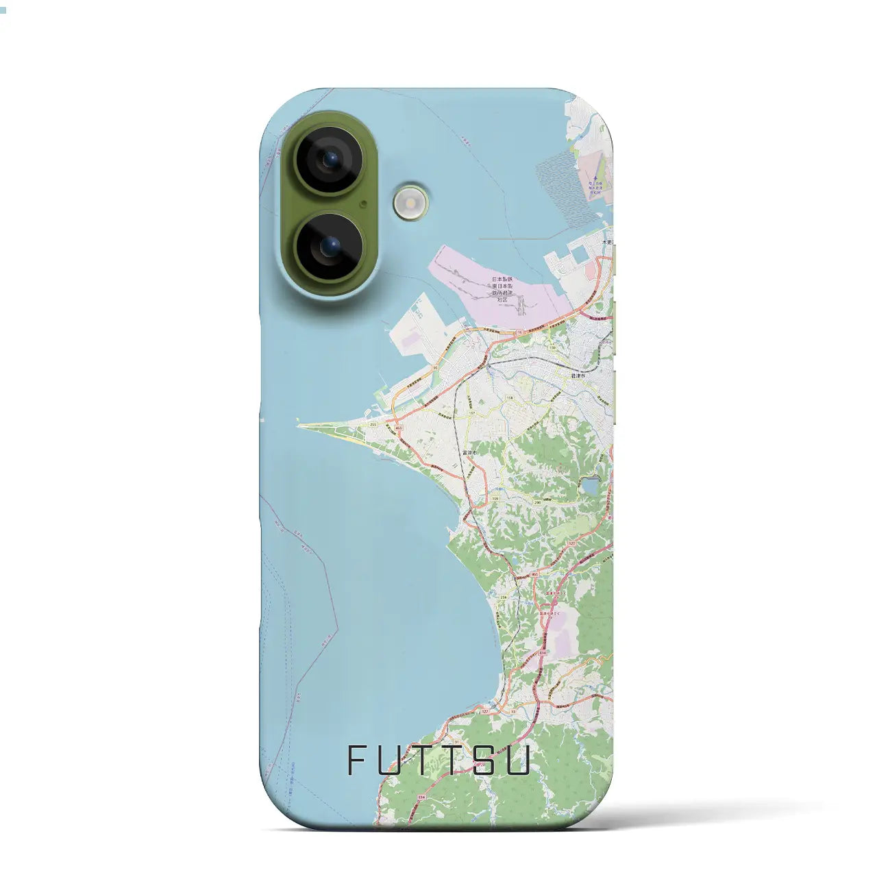 【富津(千葉県)】地図柄iPhoneケース(バックカバータイプ)