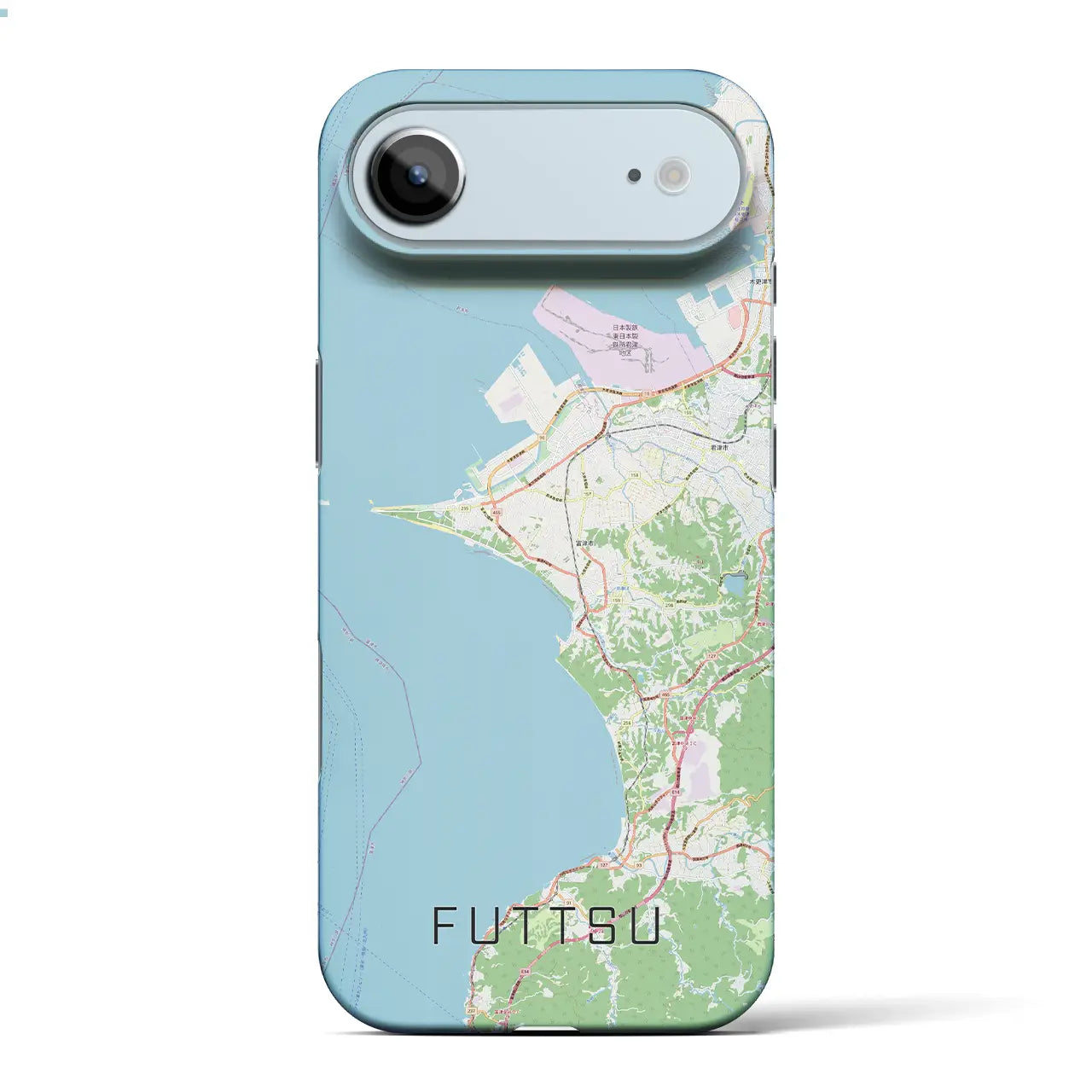 【富津(千葉県)】地図柄iPhoneケース(バックカバータイプ)