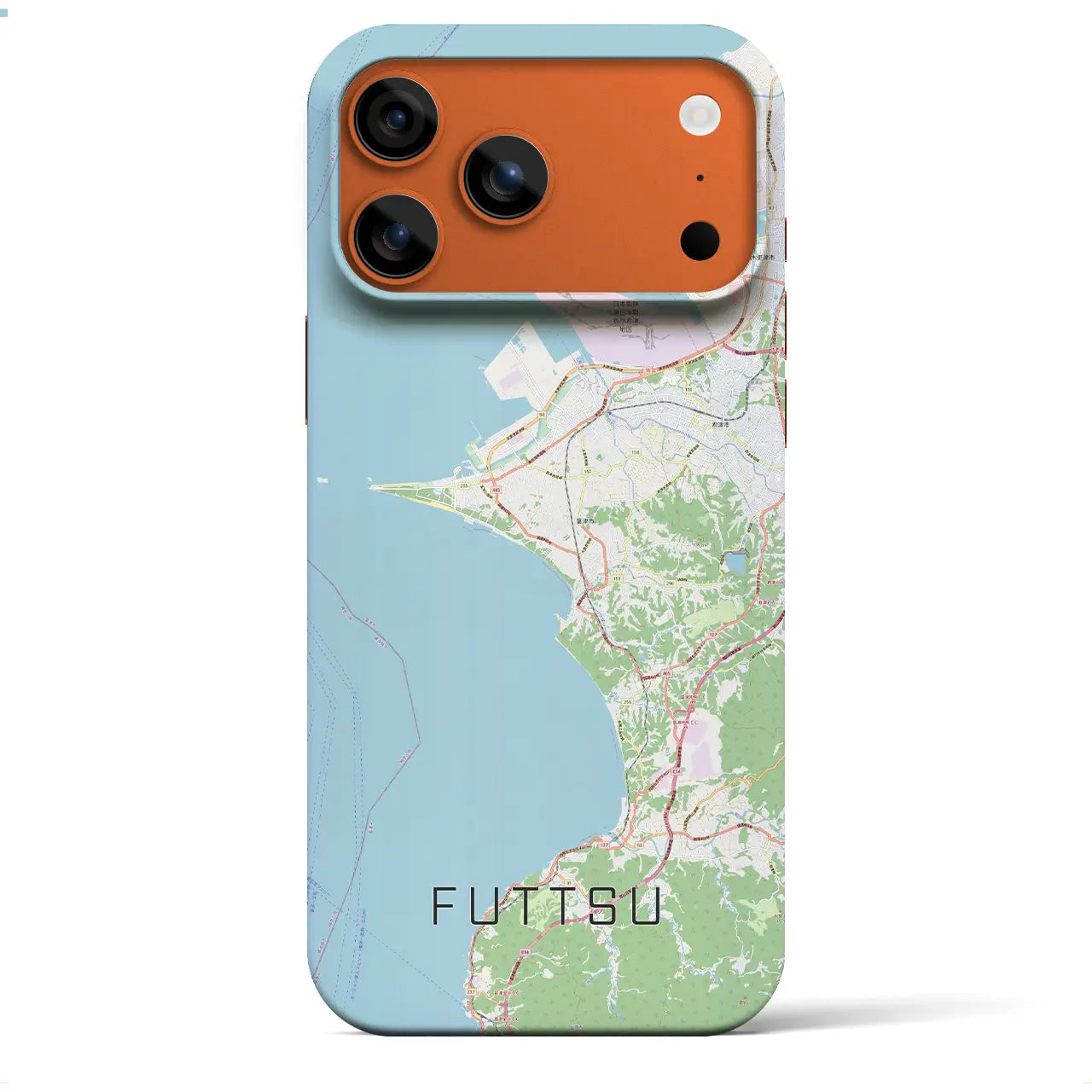 【富津(千葉県)】地図柄iPhoneケース(バックカバータイプ)