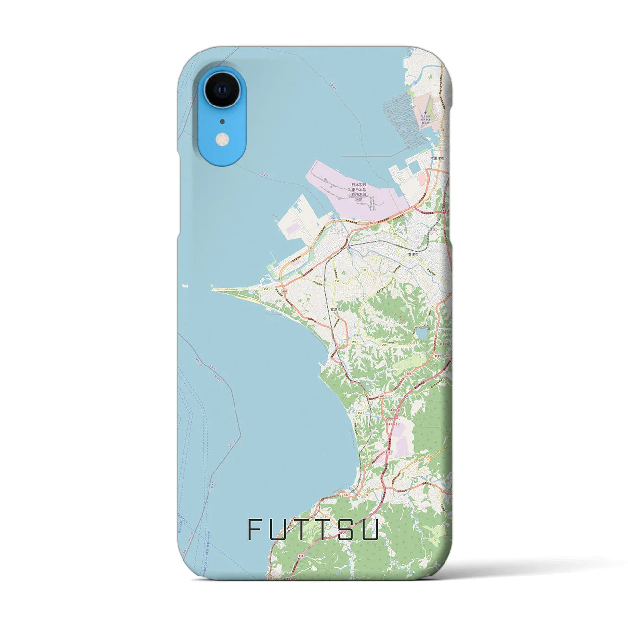 【富津(千葉県)】地図柄iPhoneケース(バックカバータイプ)