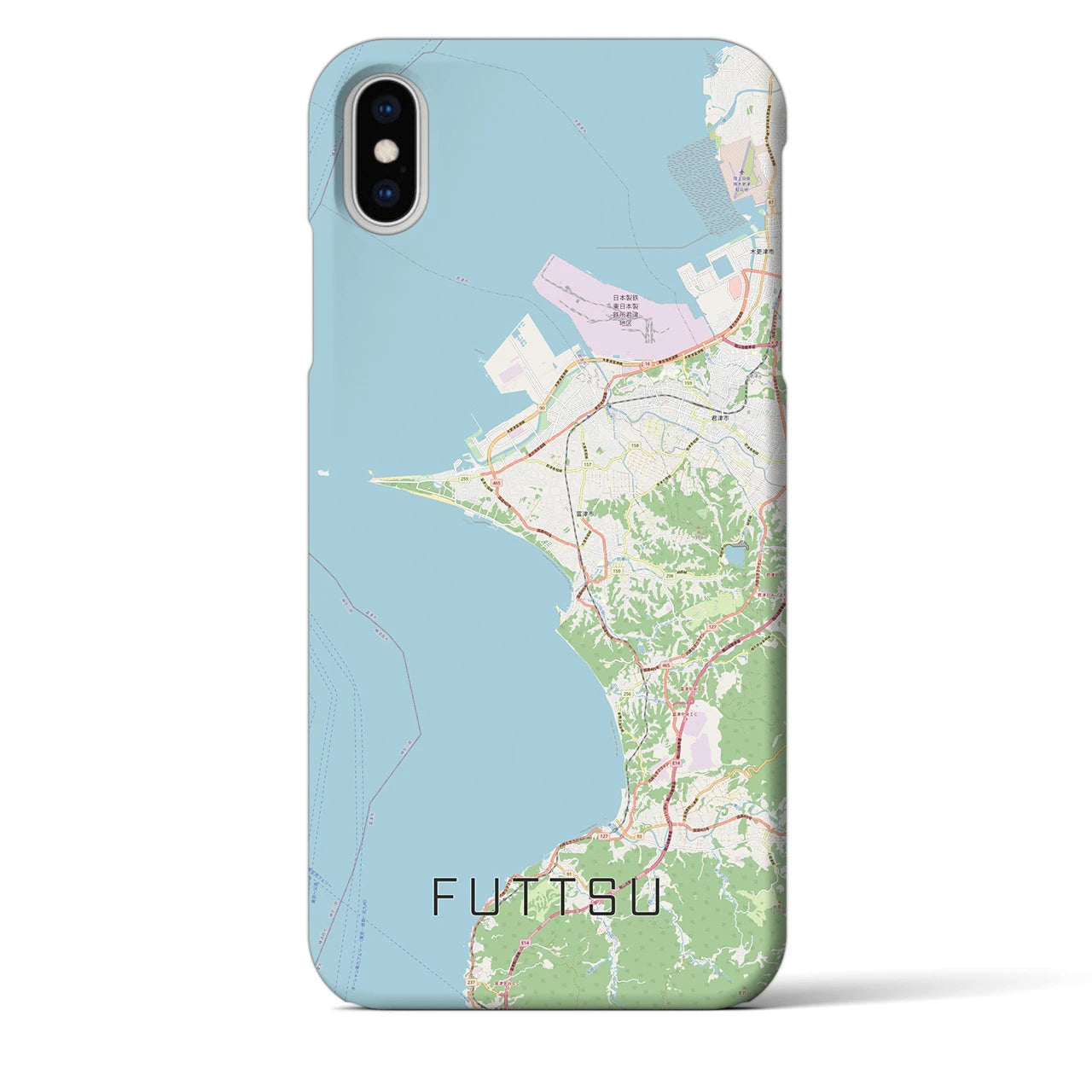 【富津(千葉県)】地図柄iPhoneケース(バックカバータイプ)