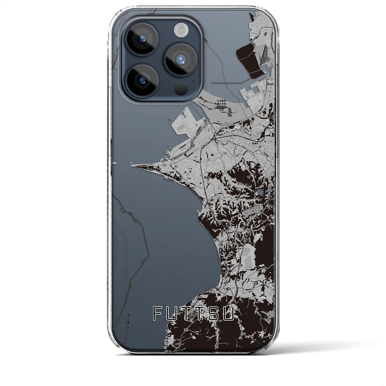 【富津(千葉県)】地図柄iPhoneケース(クリアタイプ)