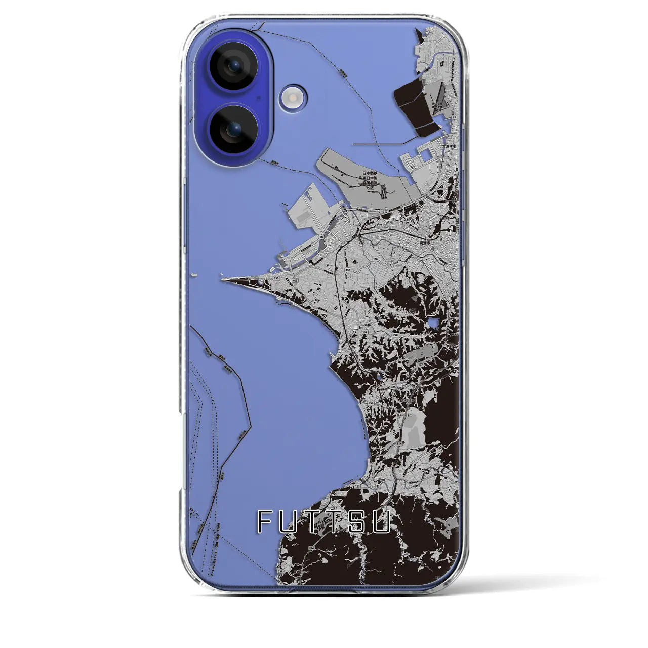 【富津(千葉県)】地図柄iPhoneケース(クリアタイプ)