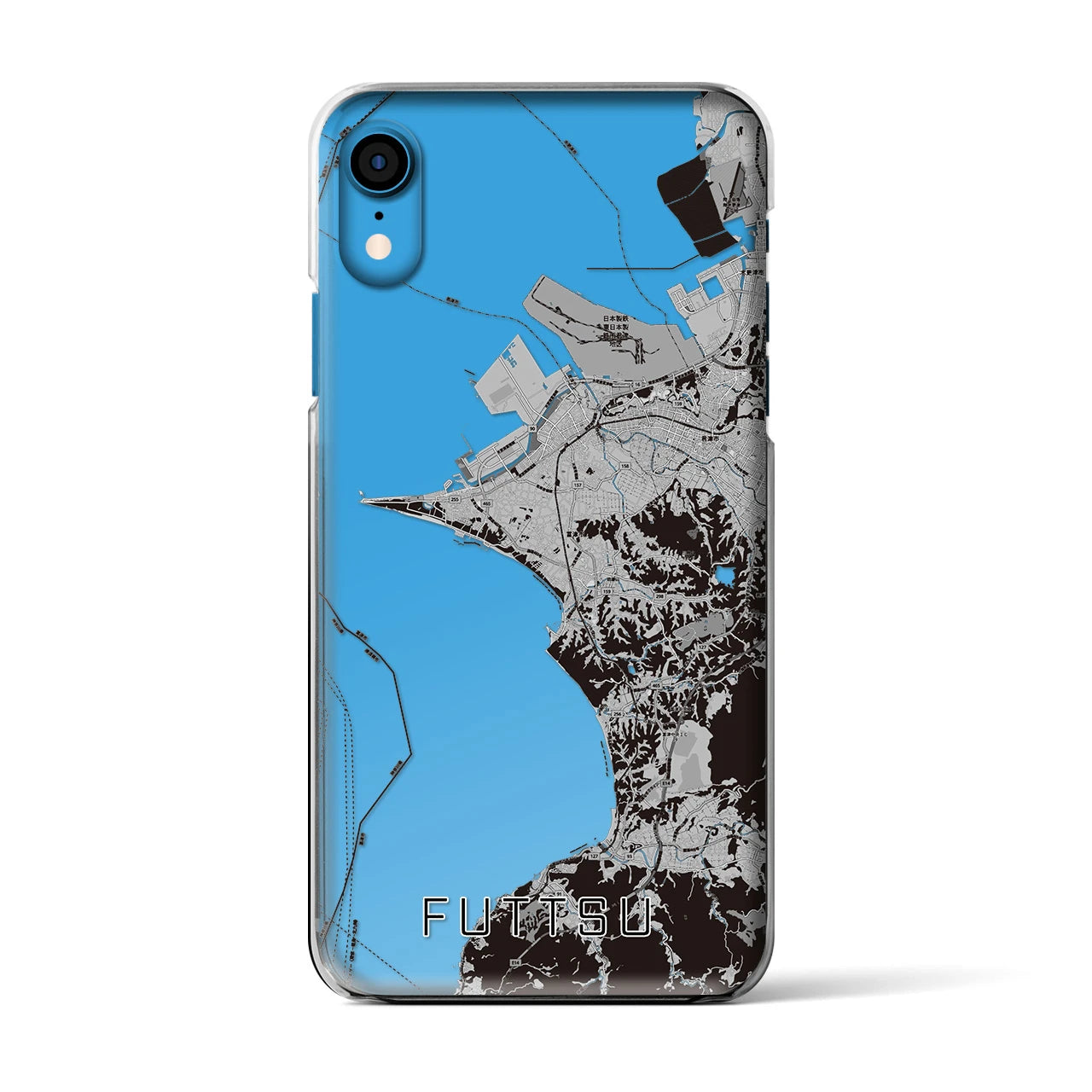 【富津(千葉県)】地図柄iPhoneケース(クリアタイプ)