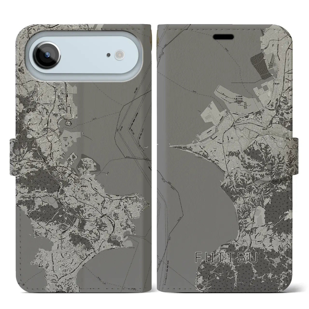 【富津(千葉県)】地図柄iPhoneケース(手帳タイプ)