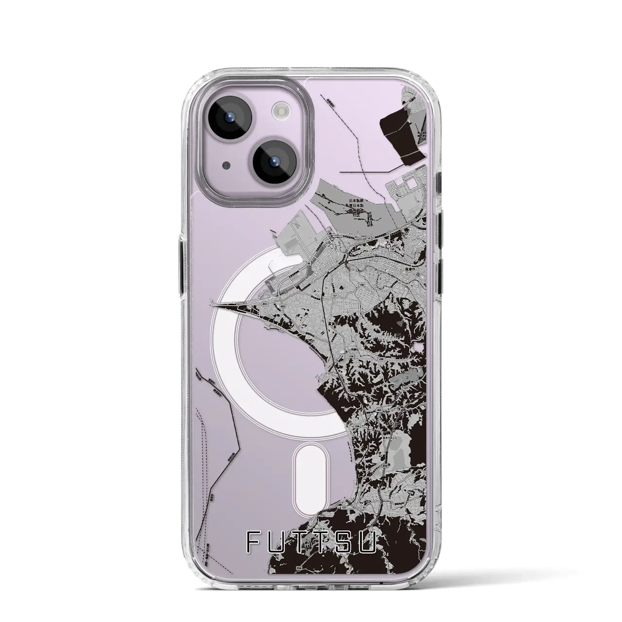 【富津(千葉県)】地図柄iPhoneケース(MagSafeタイプ)