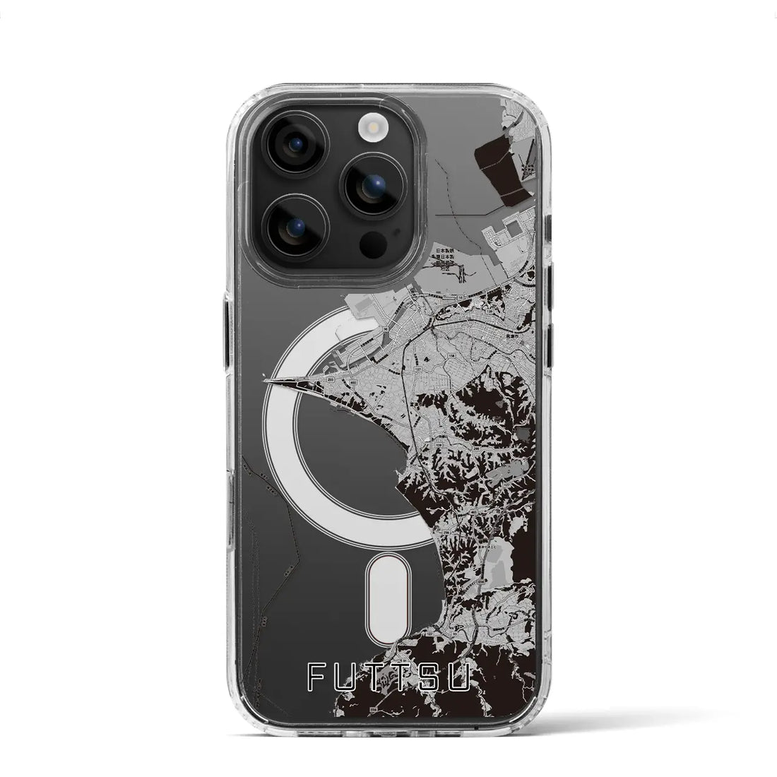 【富津(千葉県)】地図柄iPhoneケース(MagSafeタイプ)