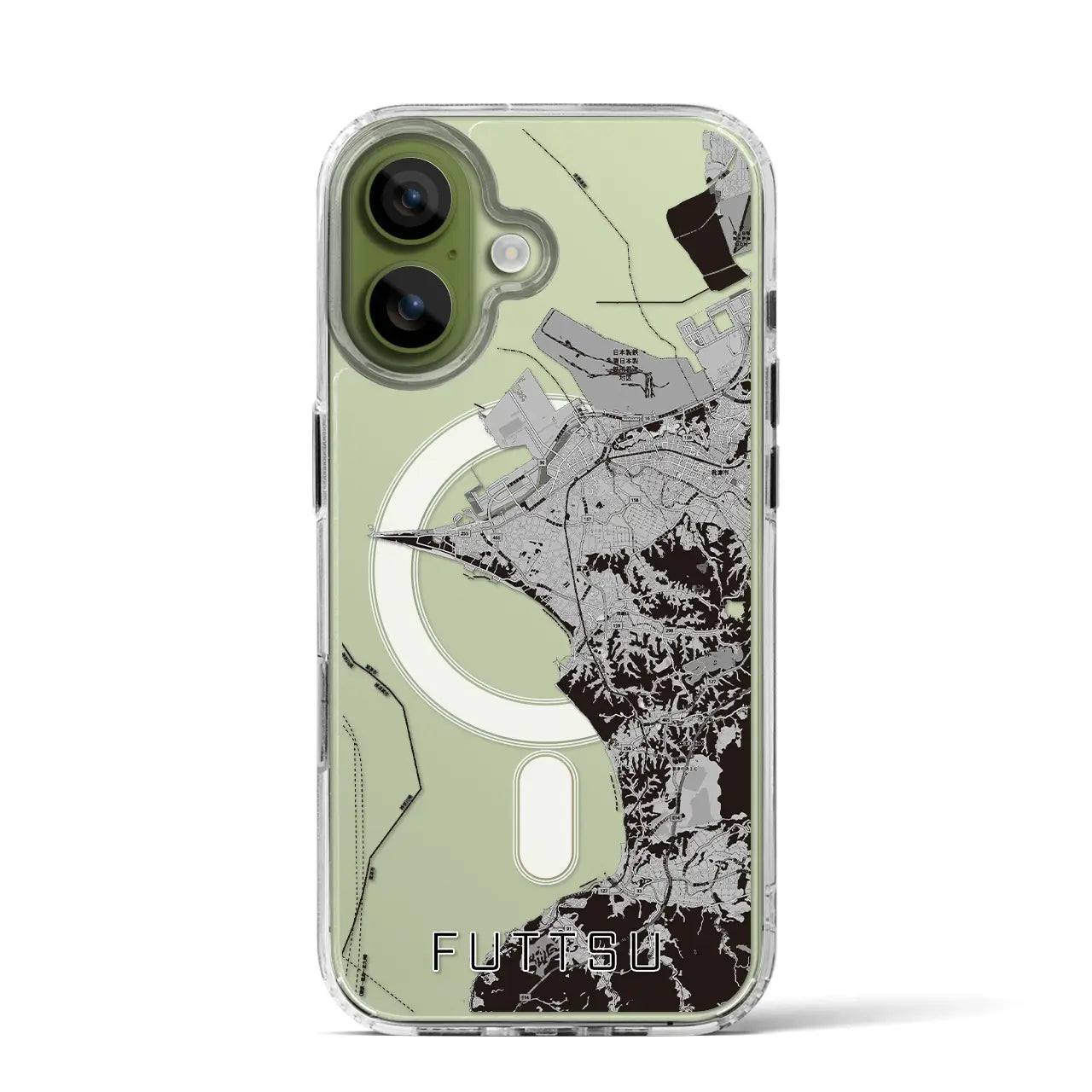 【富津(千葉県)】地図柄iPhoneケース(MagSafeタイプ)