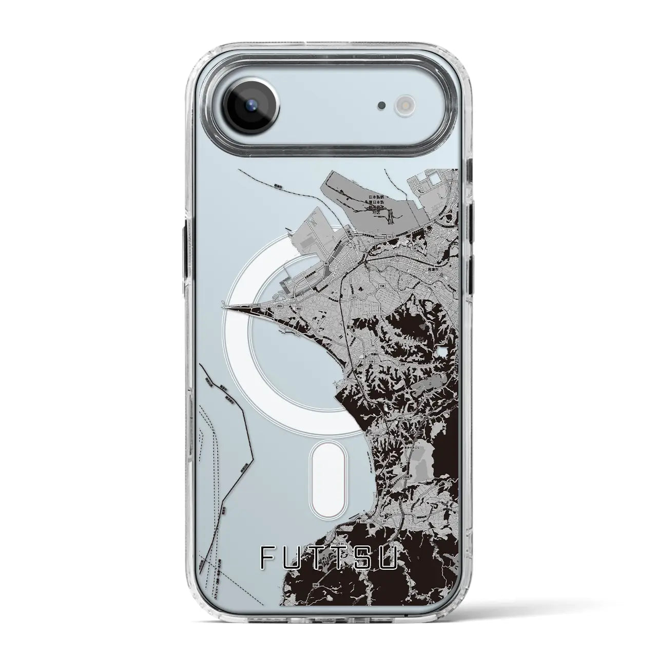 【富津(千葉県)】地図柄iPhoneケース(MagSafeタイプ)