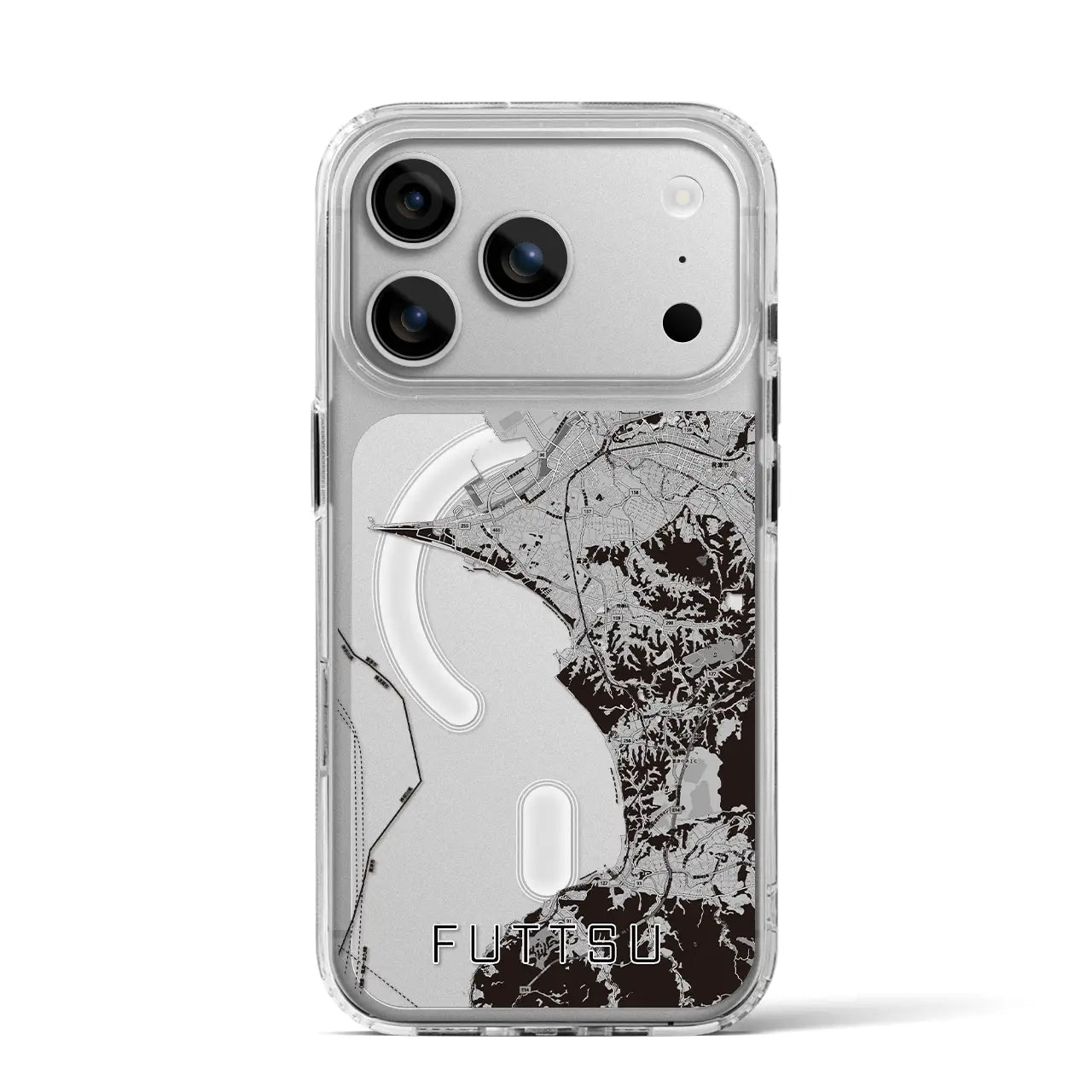 【富津(千葉県)】地図柄iPhoneケース(MagSafeタイプ)