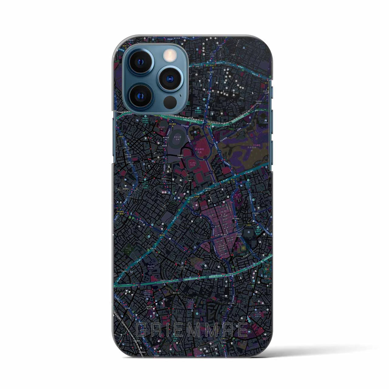 【外苑前(東京都)】地図柄iPhoneケース(バックカバータイプ)