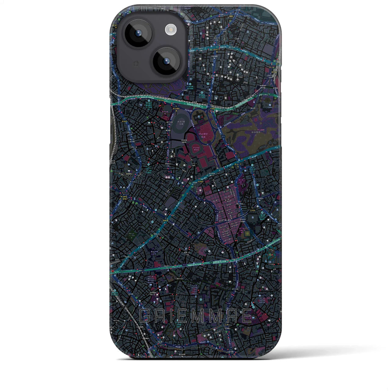 【外苑前(東京都)】地図柄iPhoneケース(バックカバータイプ)