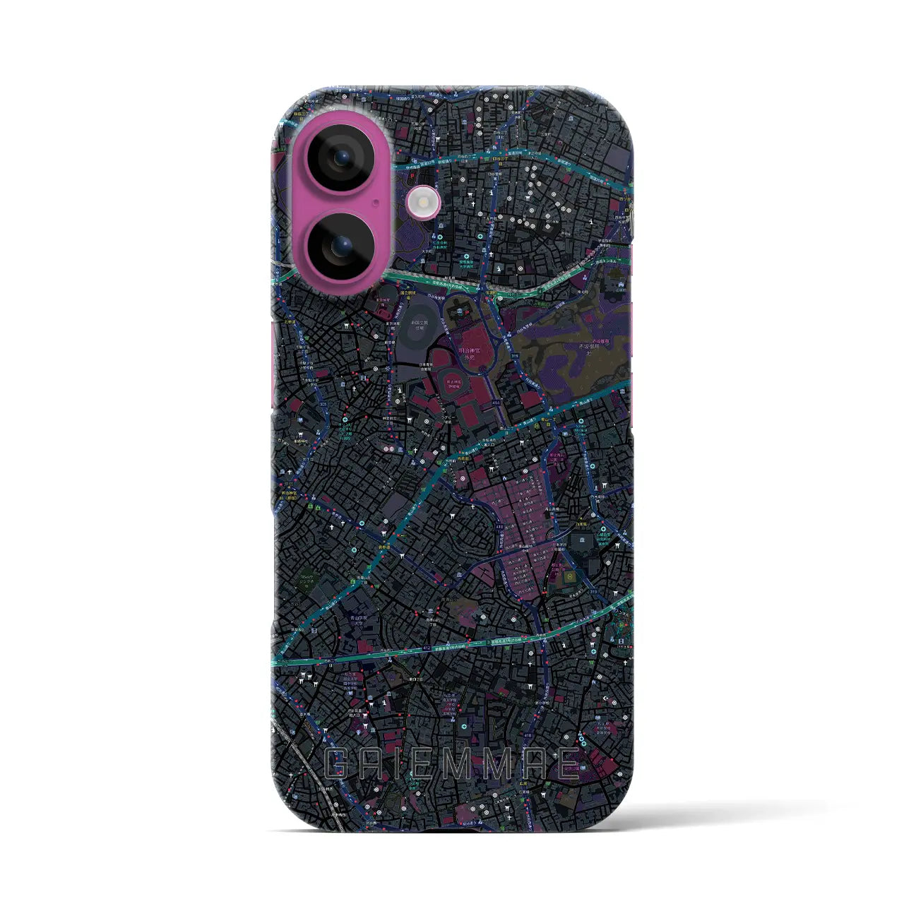 【外苑前(東京都)】地図柄iPhoneケース(バックカバータイプ)