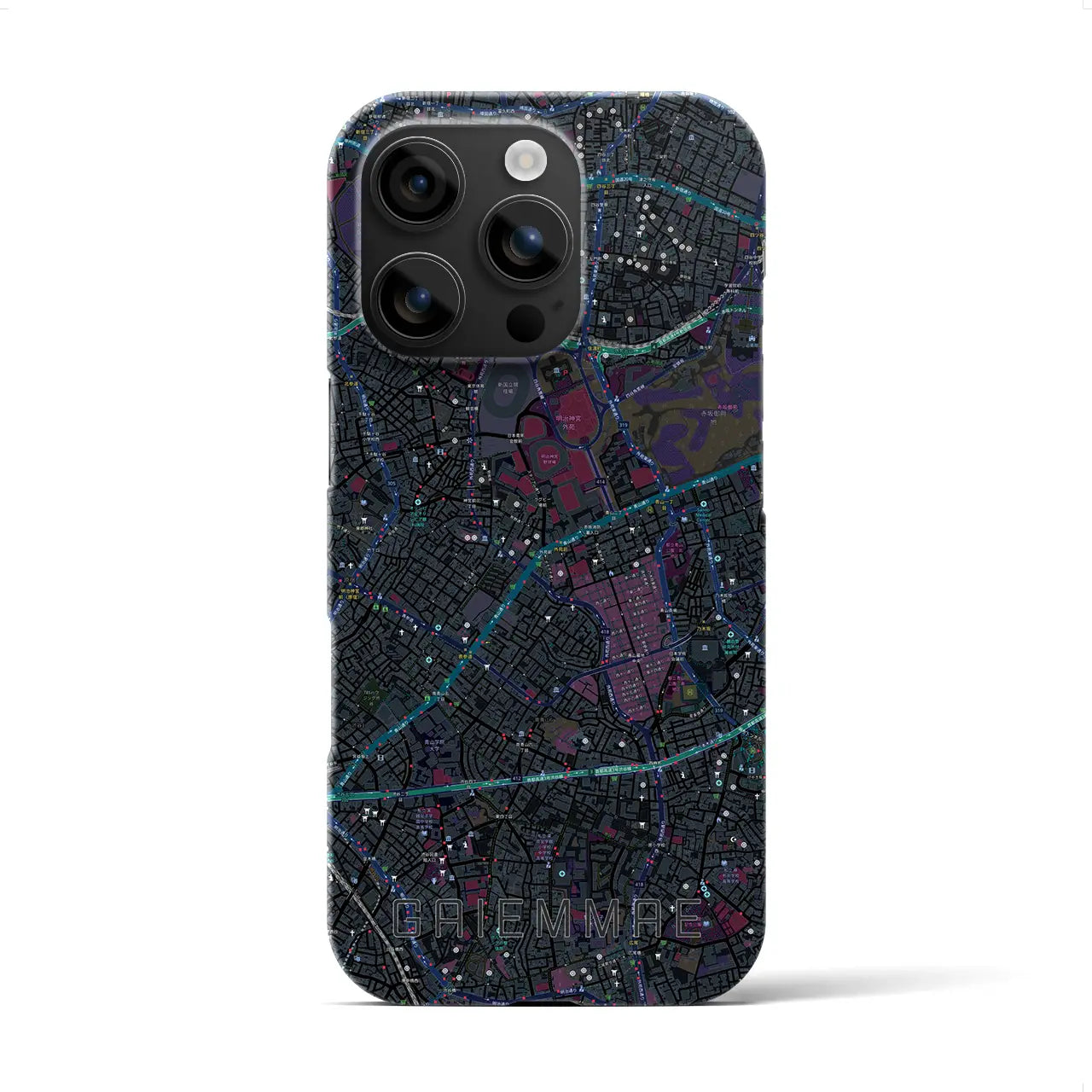 【外苑前(東京都)】地図柄iPhoneケース(バックカバータイプ)