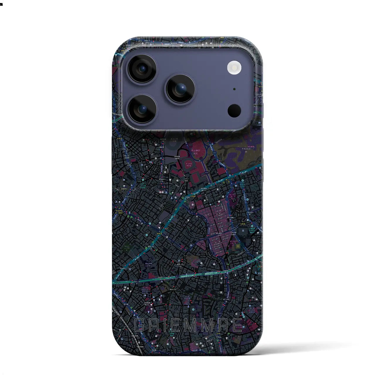 【外苑前(東京都)】地図柄iPhoneケース(バックカバータイプ)