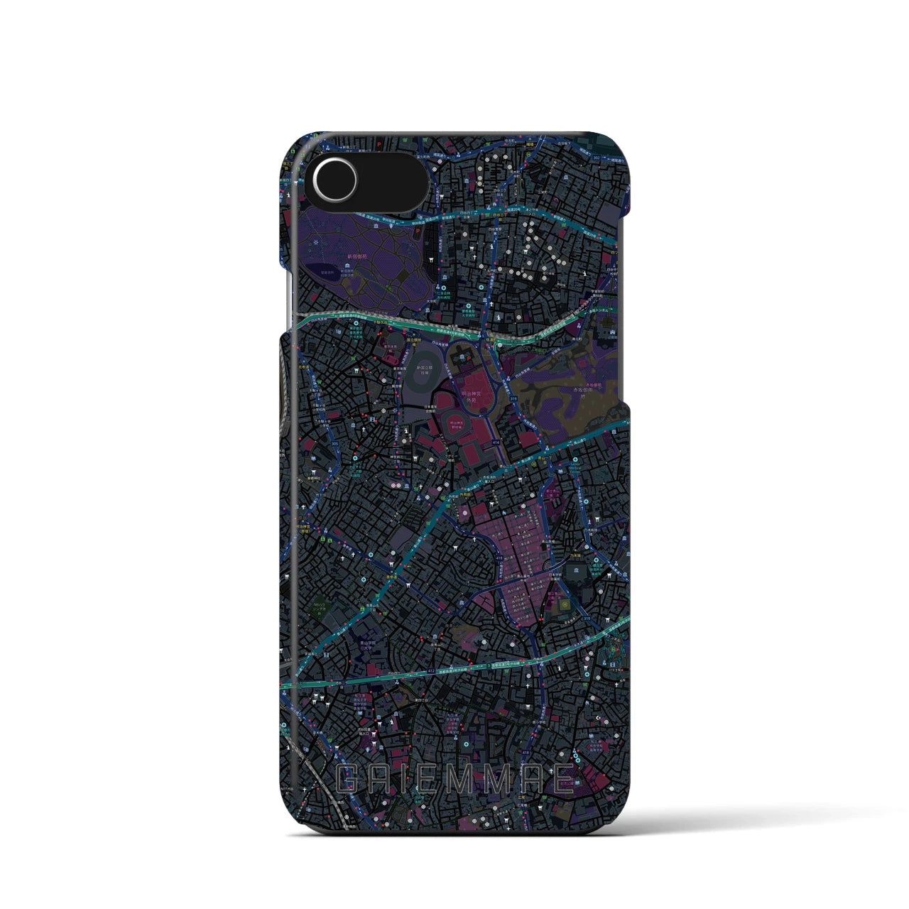 【外苑前(東京都)】地図柄iPhoneケース(バックカバータイプ)