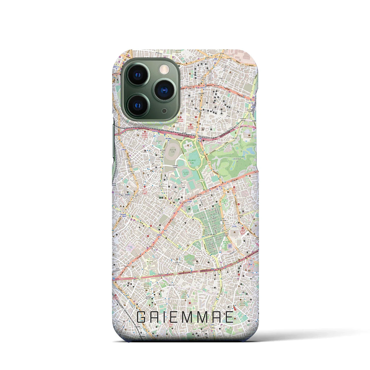【外苑前(東京都)】地図柄iPhoneケース(バックカバータイプ)