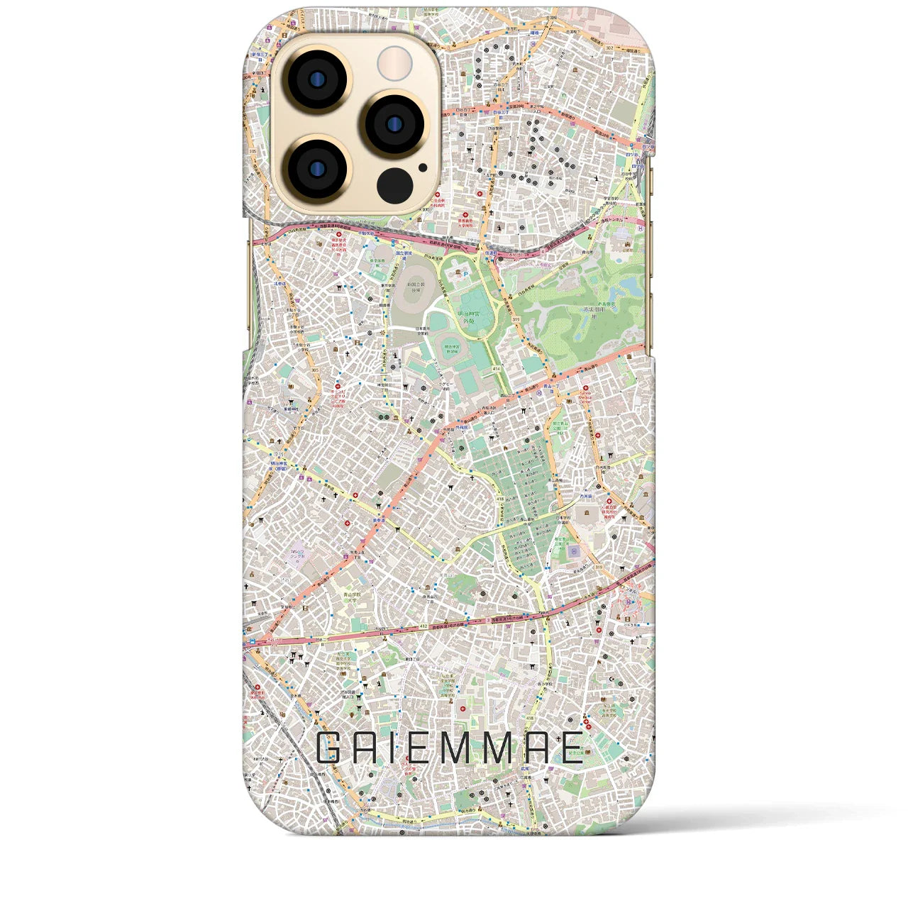 【外苑前(東京都)】地図柄iPhoneケース(バックカバータイプ)