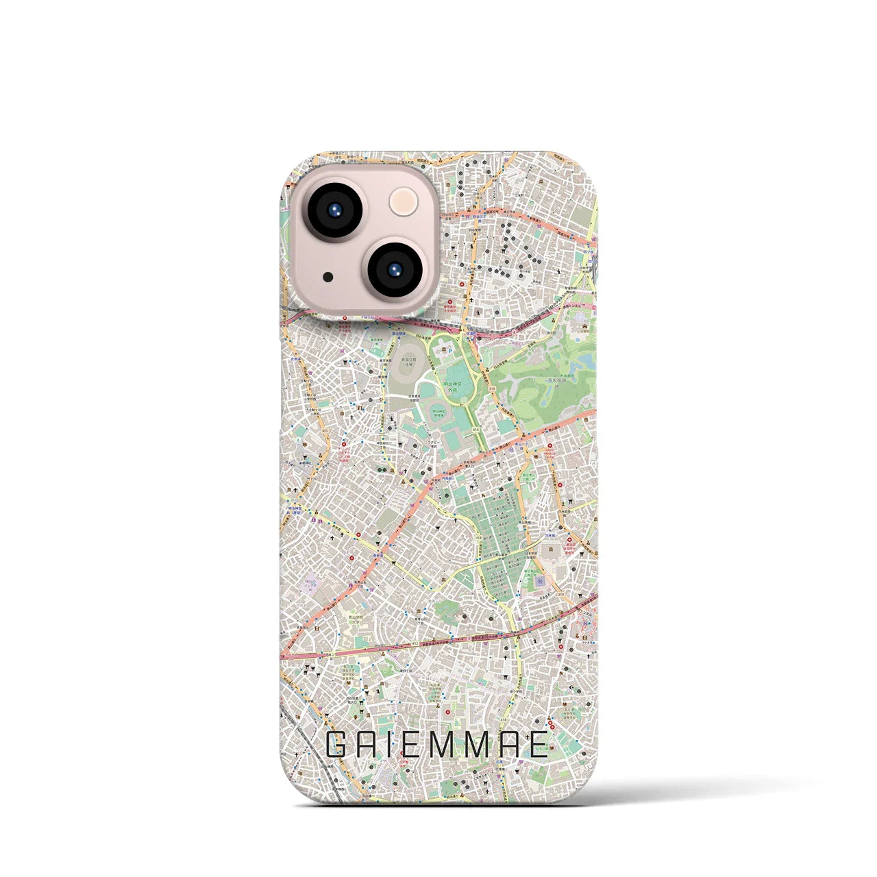 【外苑前(東京都)】地図柄iPhoneケース(バックカバータイプ)
