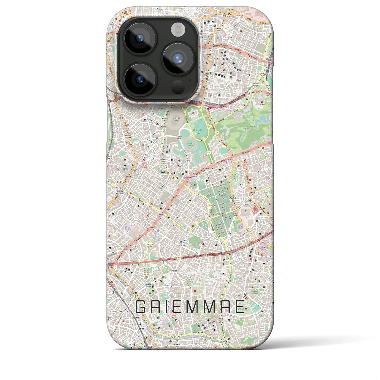 【外苑前(東京都)】地図柄iPhoneケース(バックカバータイプ)