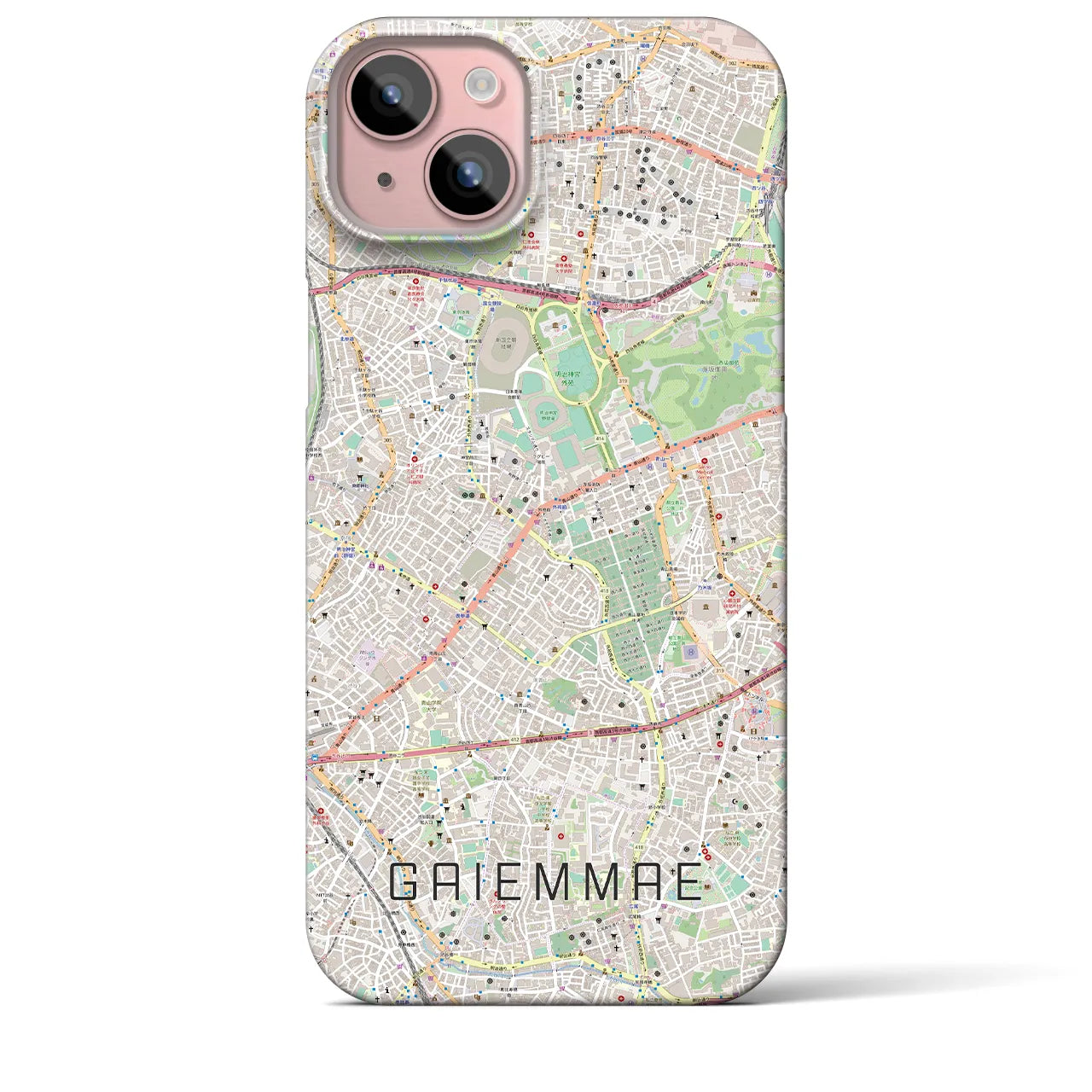 【外苑前(東京都)】地図柄iPhoneケース(バックカバータイプ)