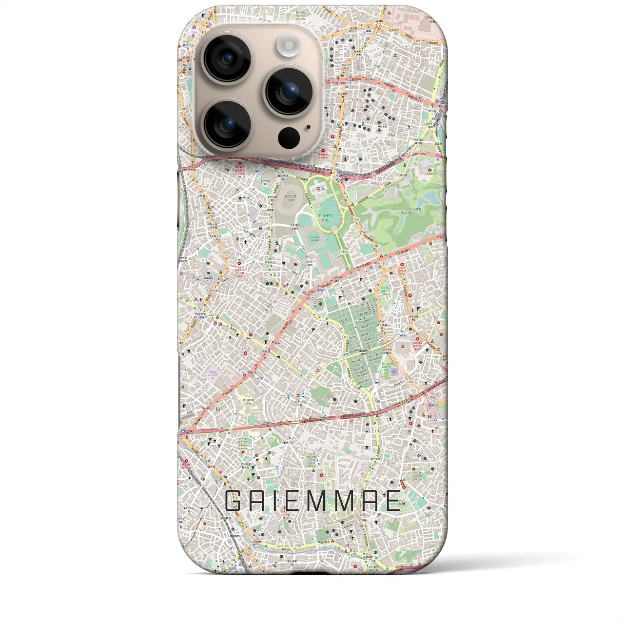 【外苑前(東京都)】地図柄iPhoneケース(バックカバータイプ)
