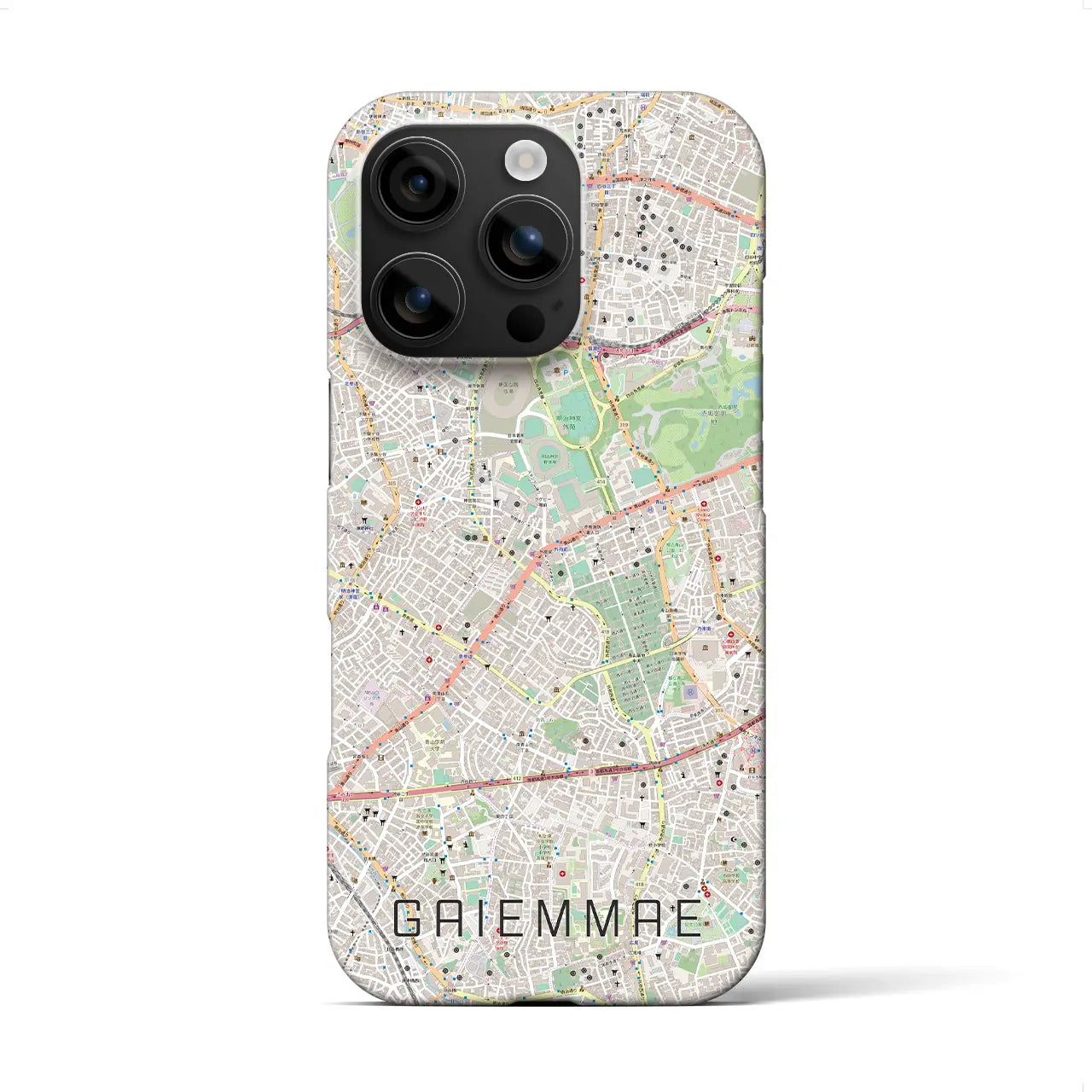 【外苑前(東京都)】地図柄iPhoneケース(バックカバータイプ)