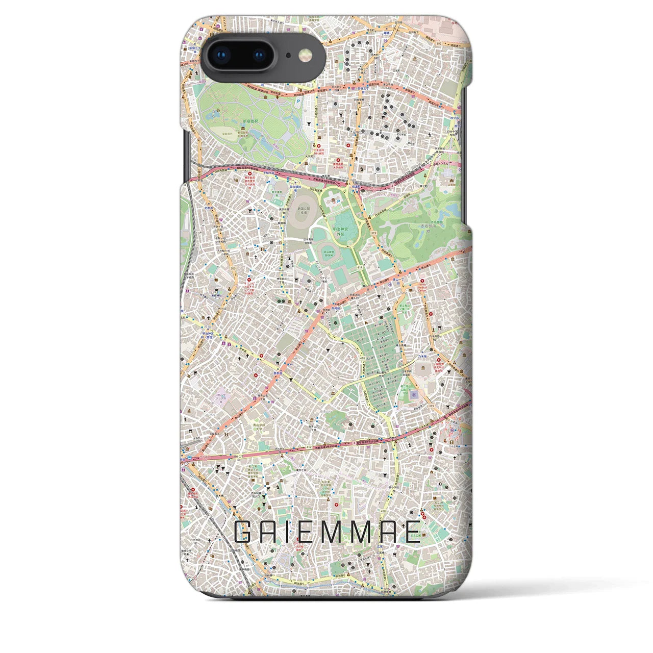 【外苑前(東京都)】地図柄iPhoneケース(バックカバータイプ)