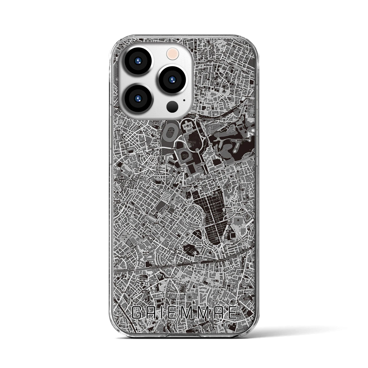 【外苑前(東京都)】地図柄iPhoneケース(クリアタイプ)