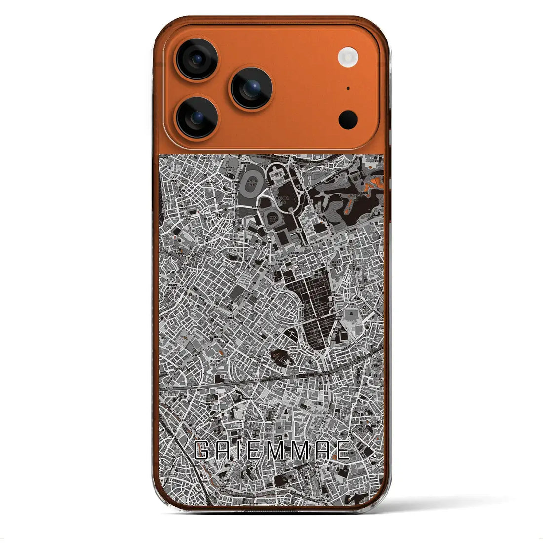 【外苑前(東京都)】地図柄iPhoneケース(クリアタイプ)