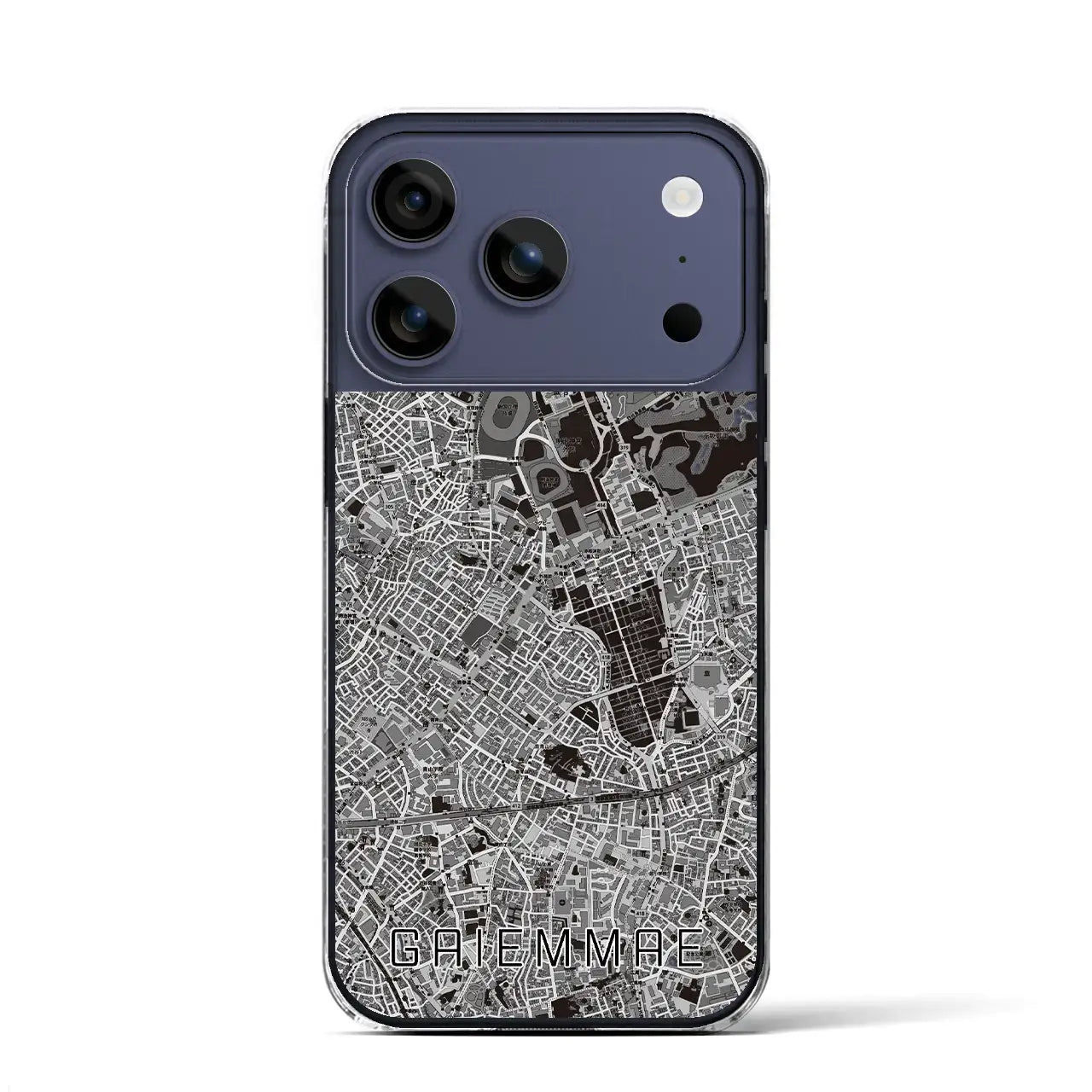 【外苑前(東京都)】地図柄iPhoneケース(クリアタイプ)