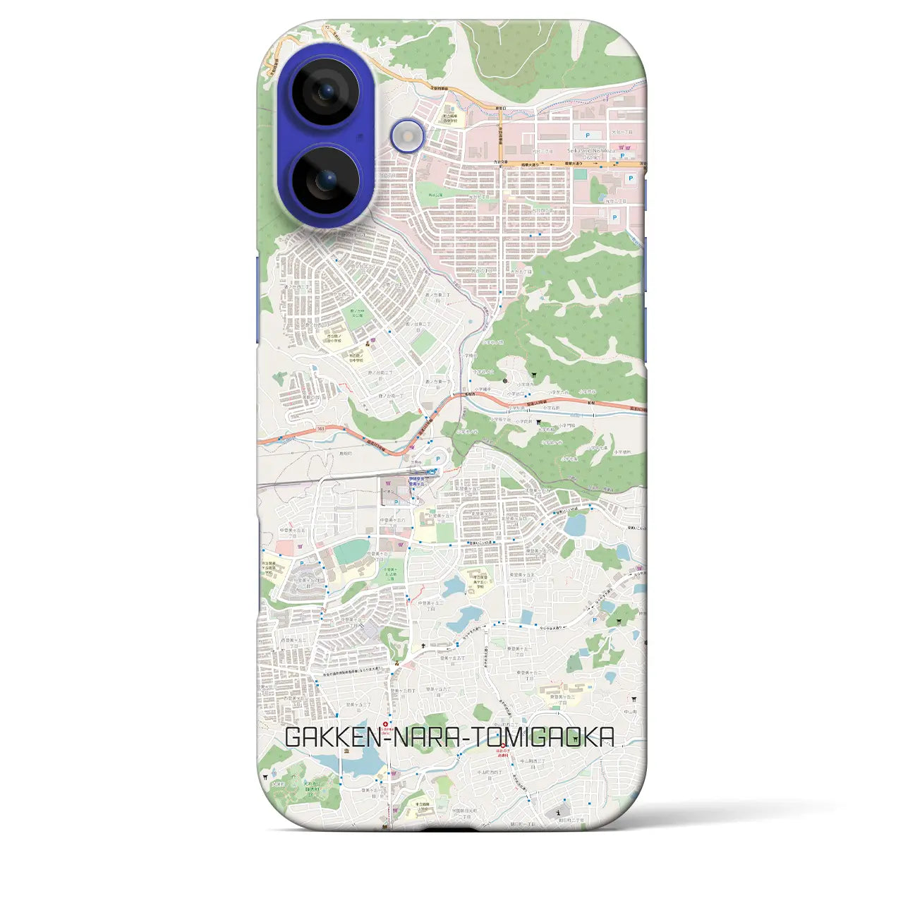 【学研奈良登美ヶ丘(奈良県)】地図柄iPhoneケース(バックカバータイプ)ブラック・iPhone 16 Pro Max 用