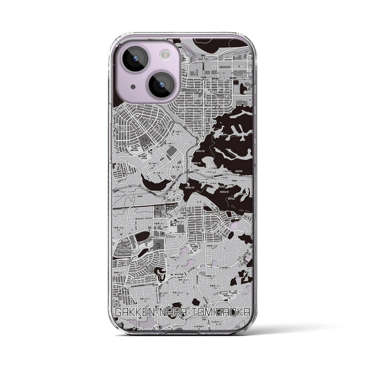 【学研奈良登美ヶ丘(奈良県)】地図柄iPhoneケース(クリアタイプ)